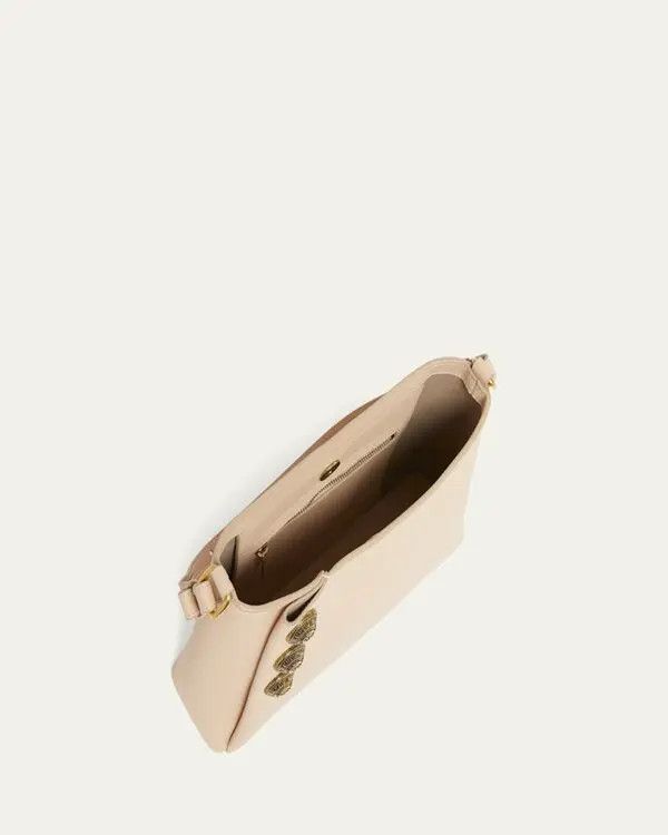 Balmain o1s1wg111225 Size:OS/Embleme Leather Shoulder Bag in Pink Size ONE SIZE - 4 Thumbnail
