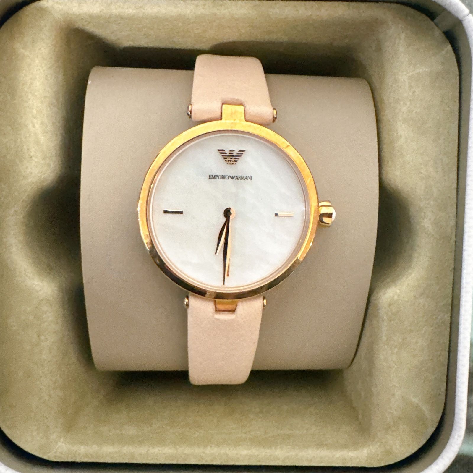 Emporio Armani Emporio Armani AR11199 Mother Dial Pink Leather Strap Watch Size ONE SIZE - 2 Thumbnail