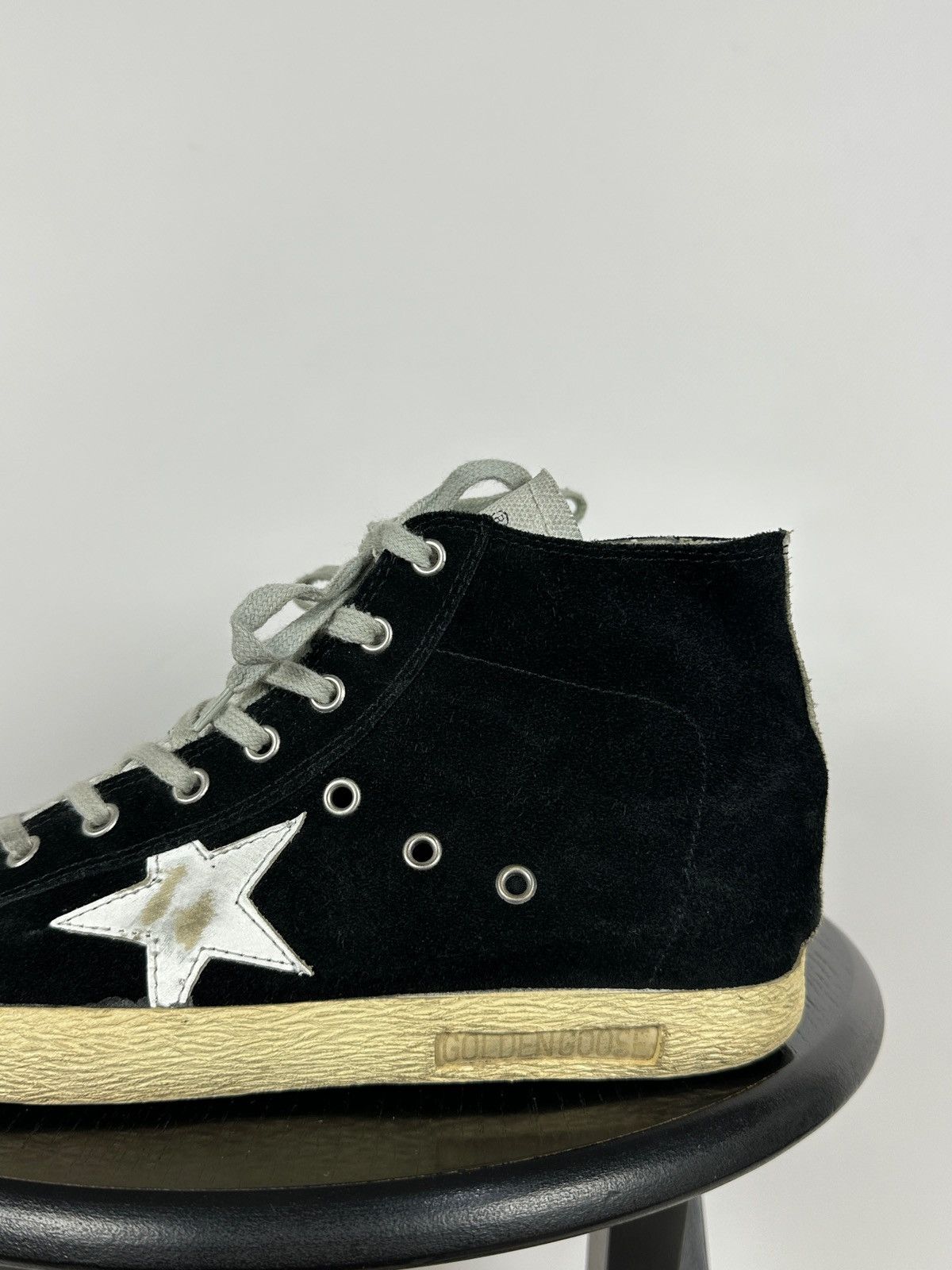Golden Goose Golden Goose Francy Black Suede High Top Sneakers Size US 7 / EU 40 - 13 Thumbnail