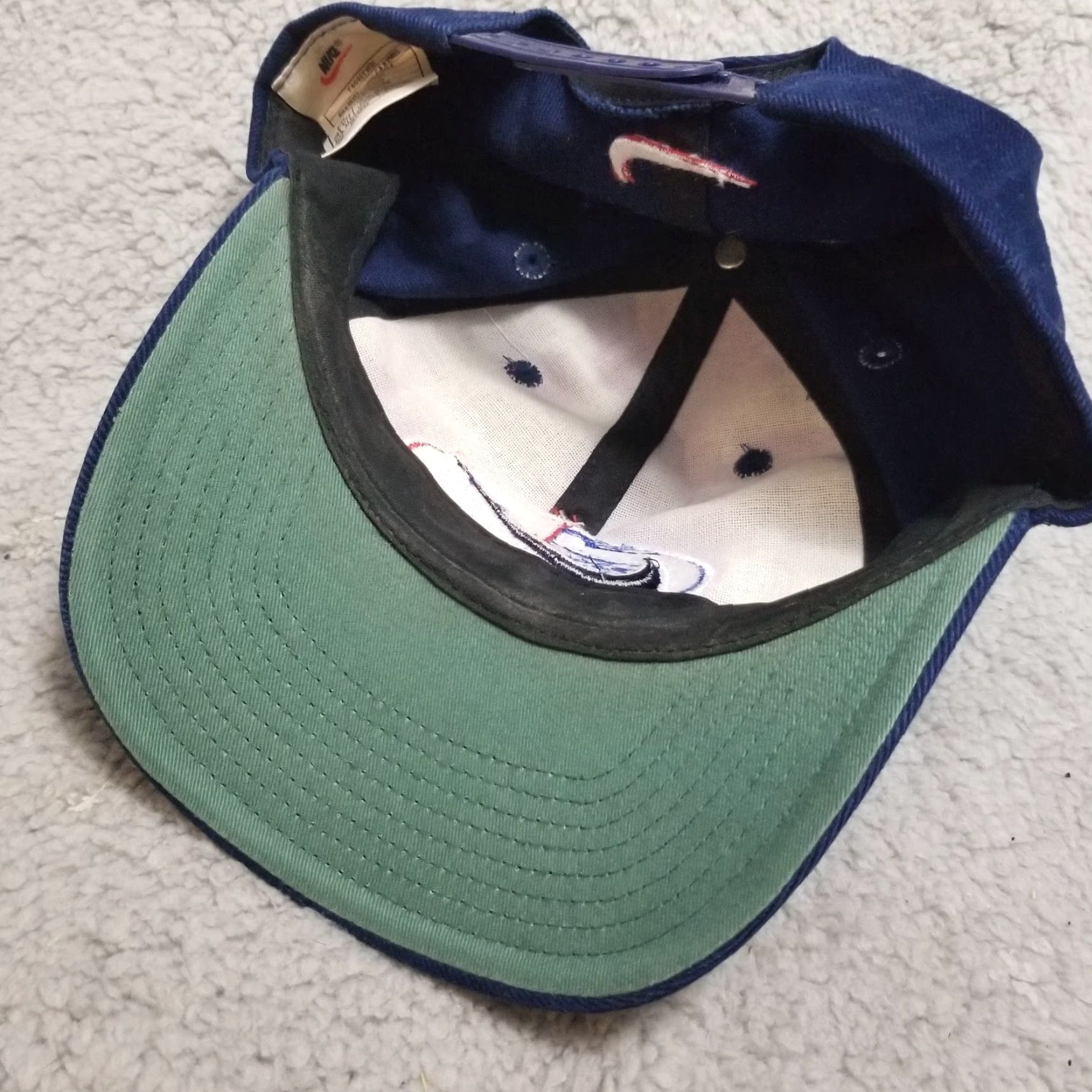Nike VINTAGE 90s Nike Snapback Hat Cap Blue Adjustable Swoosh Mens Size ONE SIZE - 2 Thumbnail