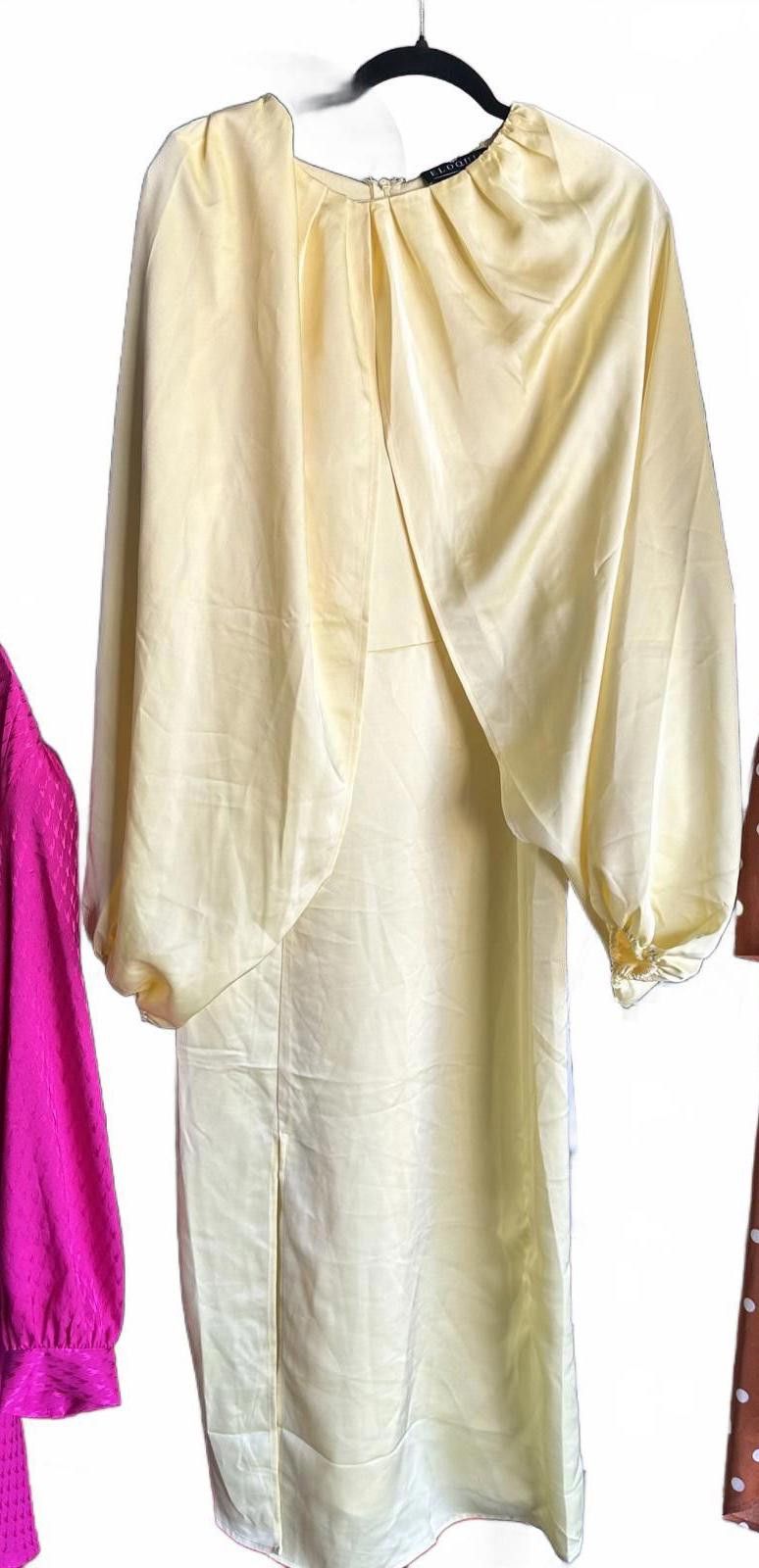 Designer Eloquii Pleated Yellow Dress size 14 Size XL / US 12-14 / IT 48-50 - 1 Preview