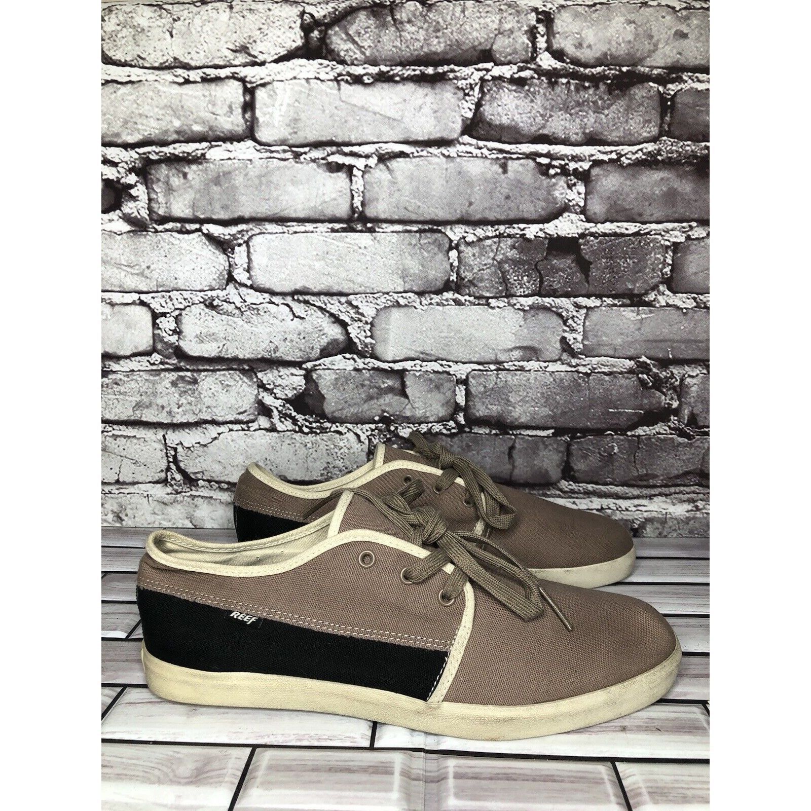 REEF REEF RF-003002 SEA CAPTAIN Gray Canvas Fabric Lace Up Casual Size US 10 / EU 43 - 11 Thumbnail
