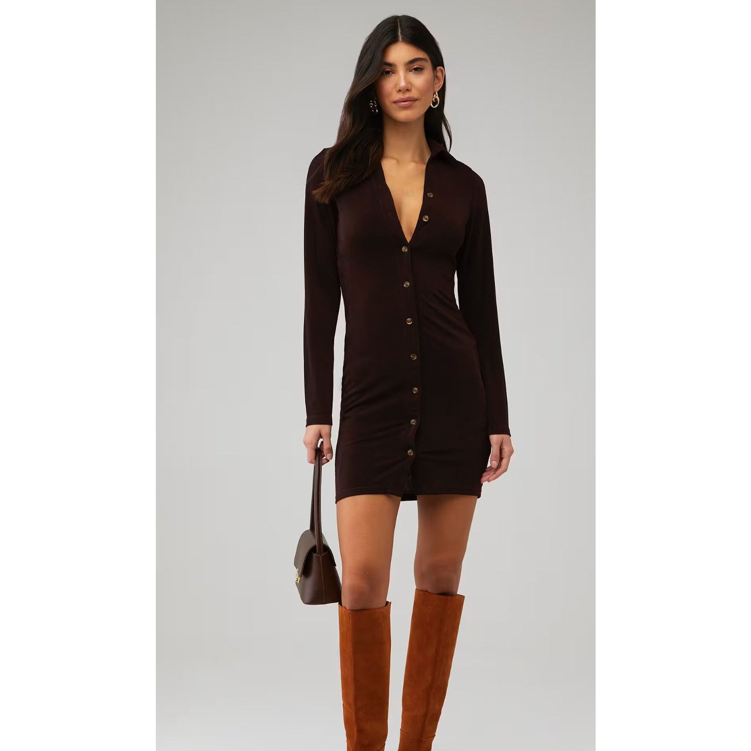 REVOLVE $60 New peppermayo Ring My Bell Mini Dress - Brown - size 4 Size S / US 4 / IT 40 - 1 Thumbnail