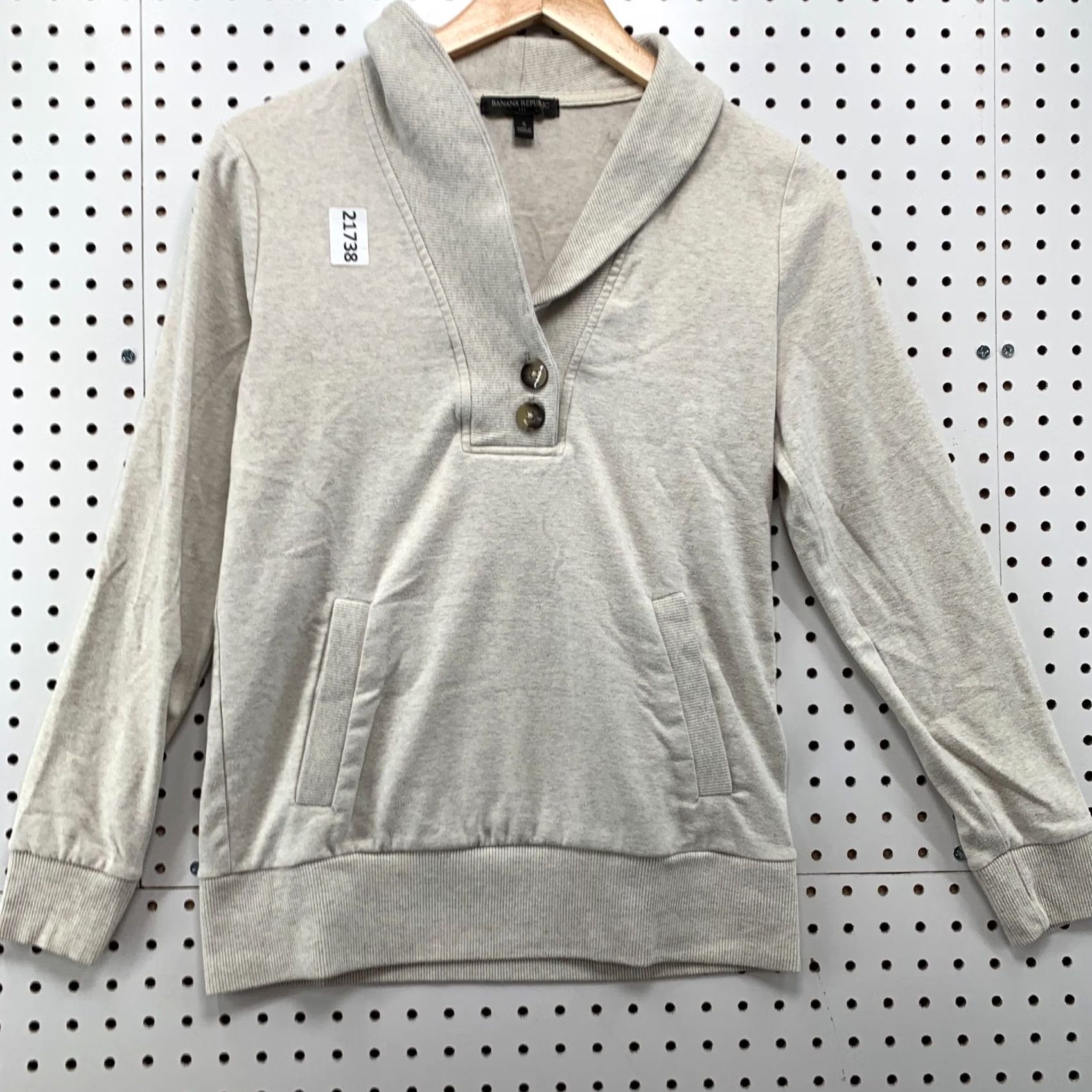 Banana Republic Banana Republic Cowl Neck Button Sweater Beige Womens Small Fits 18x25 Shirt Pullover Knit 1990s Womens Size S / US 4 / IT 40 - 5 Thumbnail