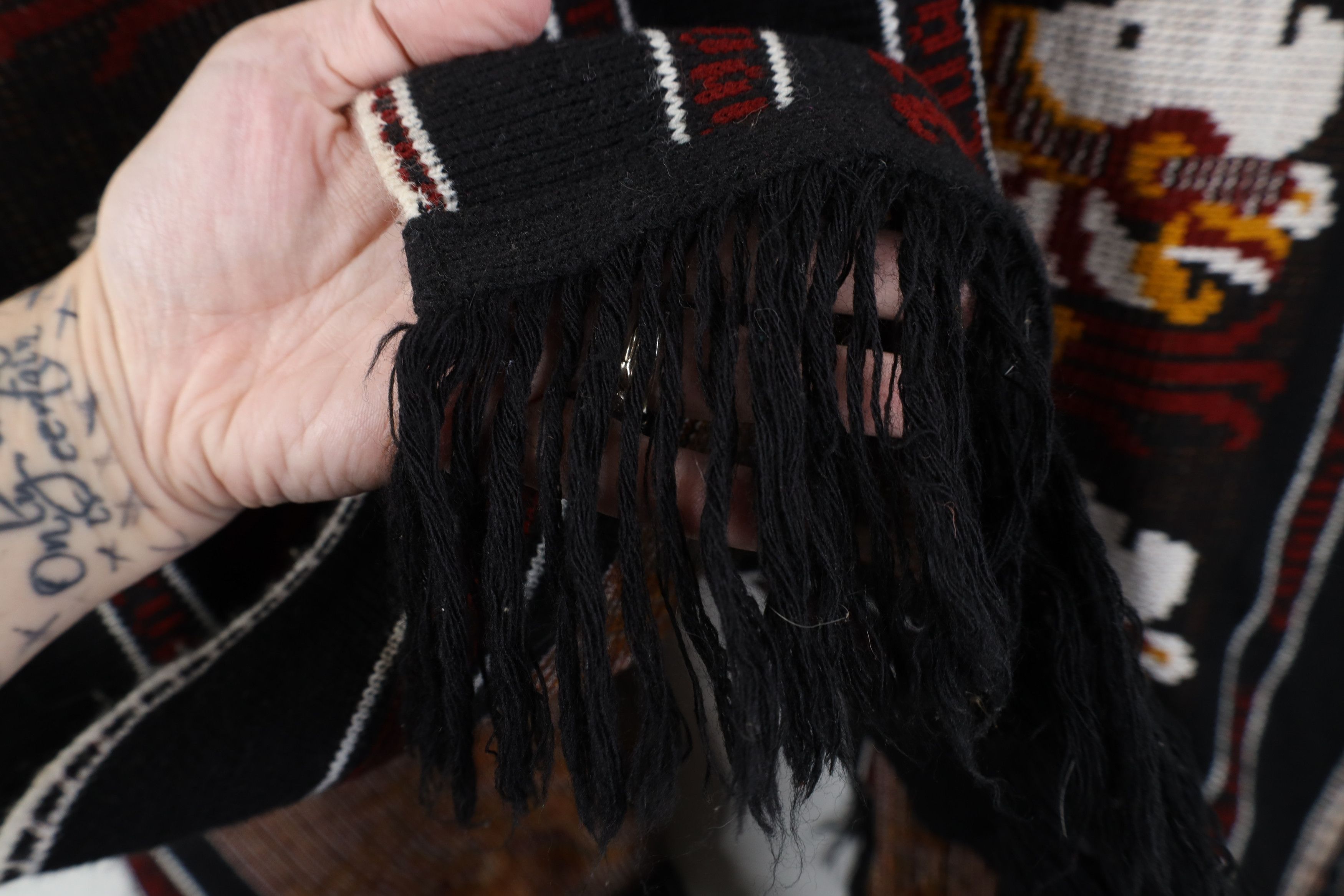 Vintage Vintage 70s Emperor Fringed Cardigan Poncho Sweater Size ONE SIZE - 10 Thumbnail