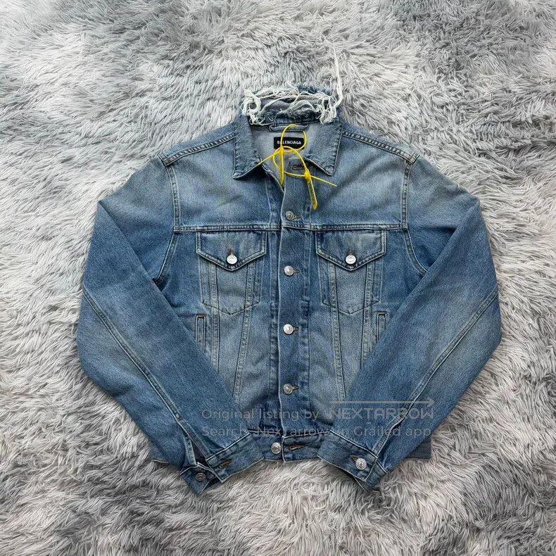 Balenciaga Balenciaga Wheat ear environmental protection denim jacket Size US M / EU 48-50 / 2 - 1 Thumbnail