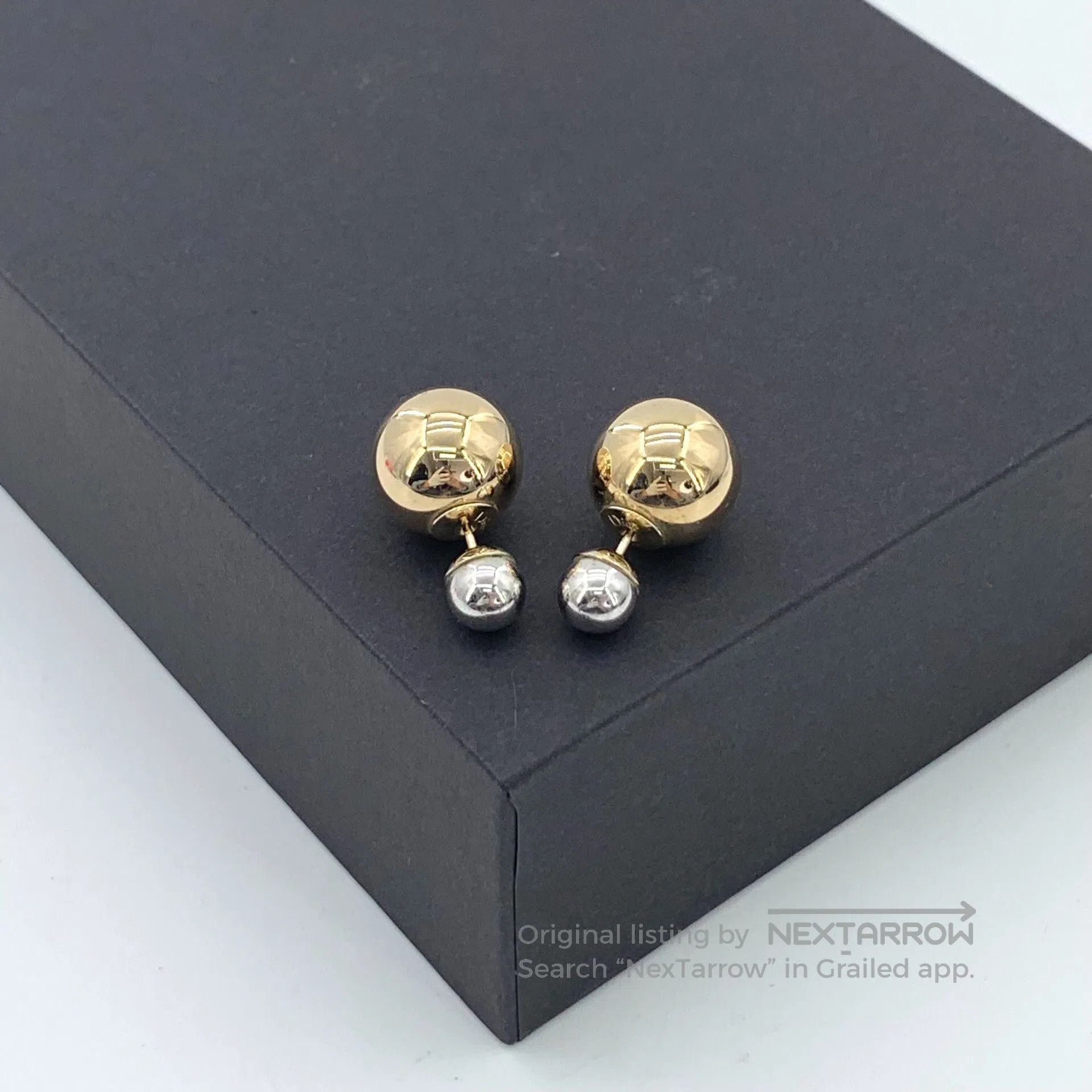 Dior Dior Gold Double Ball Earrings. Size ONE SIZE - 1 Thumbnail