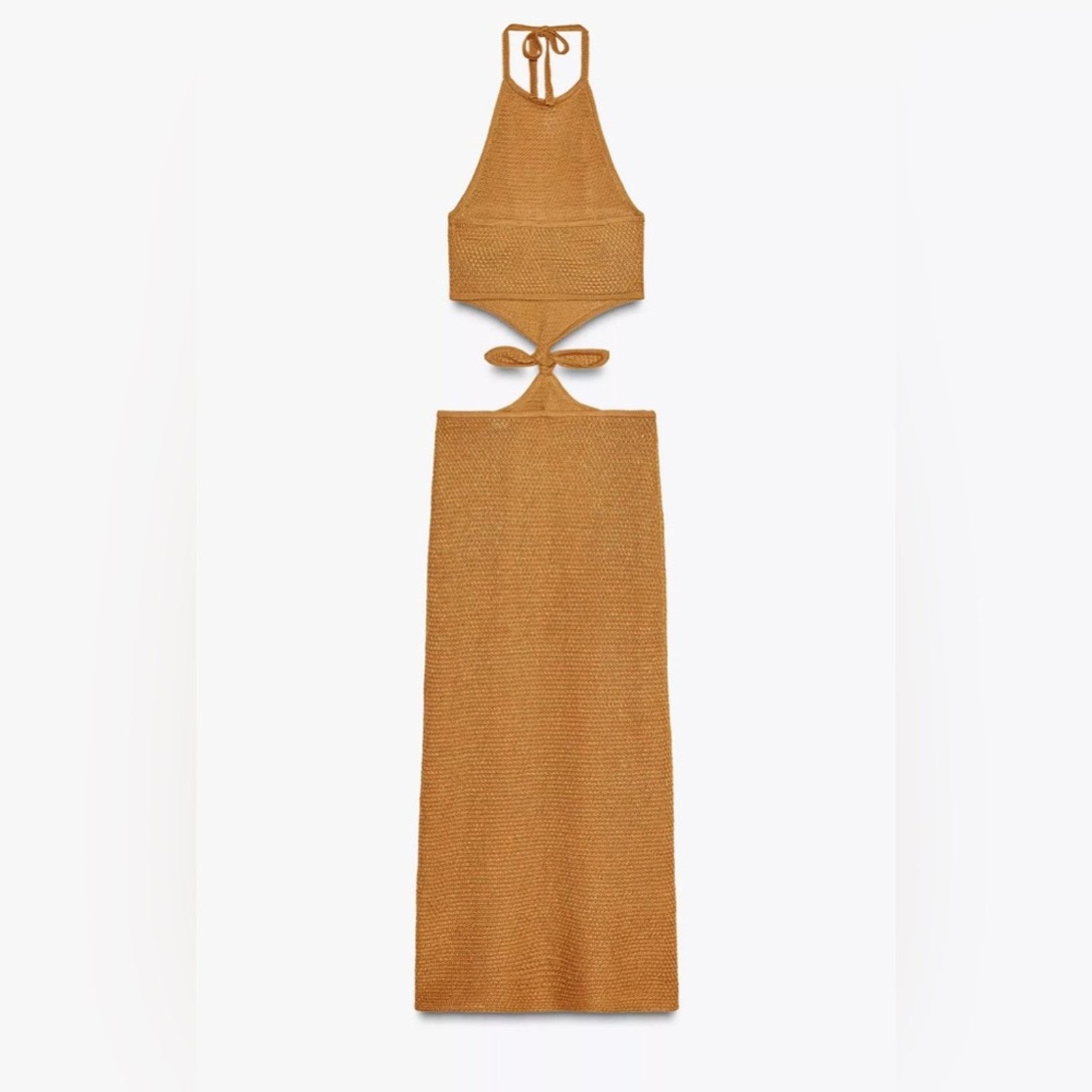 Zara Zara Tan Halter Cutout Dress Size S / US 4 / IT 40 - 3 Thumbnail