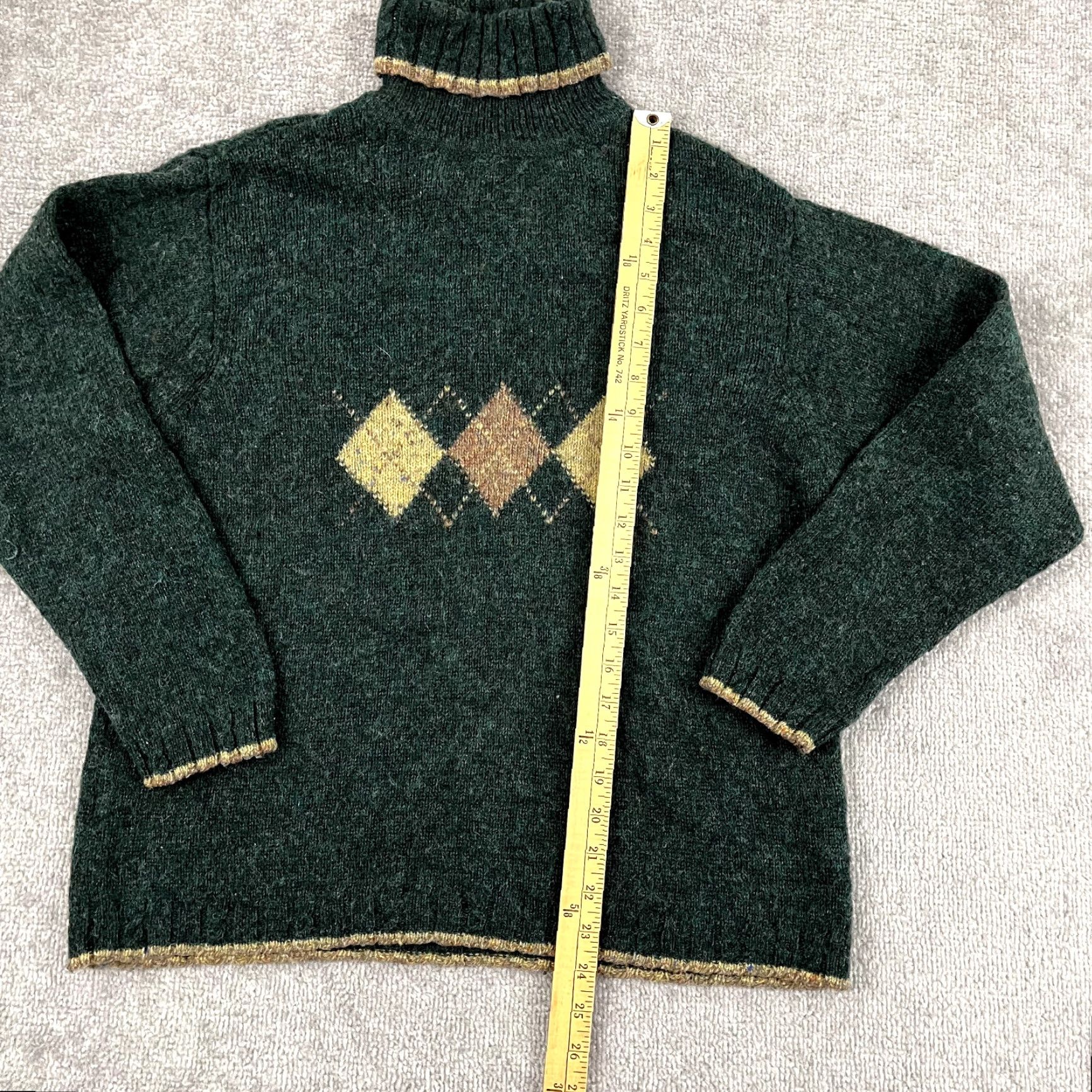 Vintage VINTAGE WOOLRICH Sweater Womens Small Green Argyle Wool Knit Turtleneck Pullover Holiday Size S / US 4 / IT 40 - 4 Thumbnail