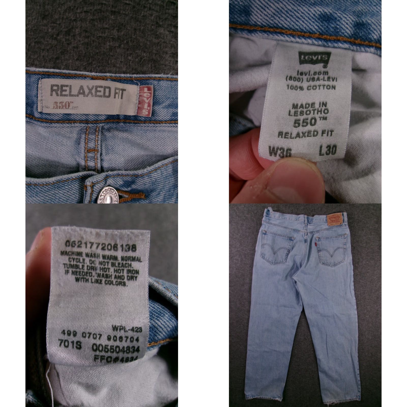 Levi's VINTAGE Levi's 550 Jeans Men 36x30 Blue Relaxed Fit Tapered Light Wash 80s 90s USA Western Mens Size US 36 / EU 52 - 8 Thumbnail