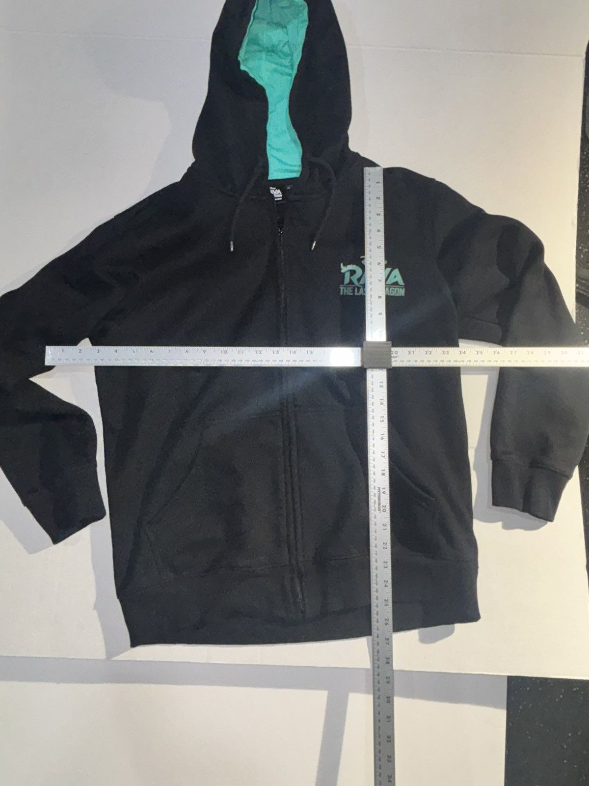 Disney Raya And The Last Dragon Black and Teal Zip Up Hoodie sz XL Size US XL / EU 56 / 4 - 4 Thumbnail