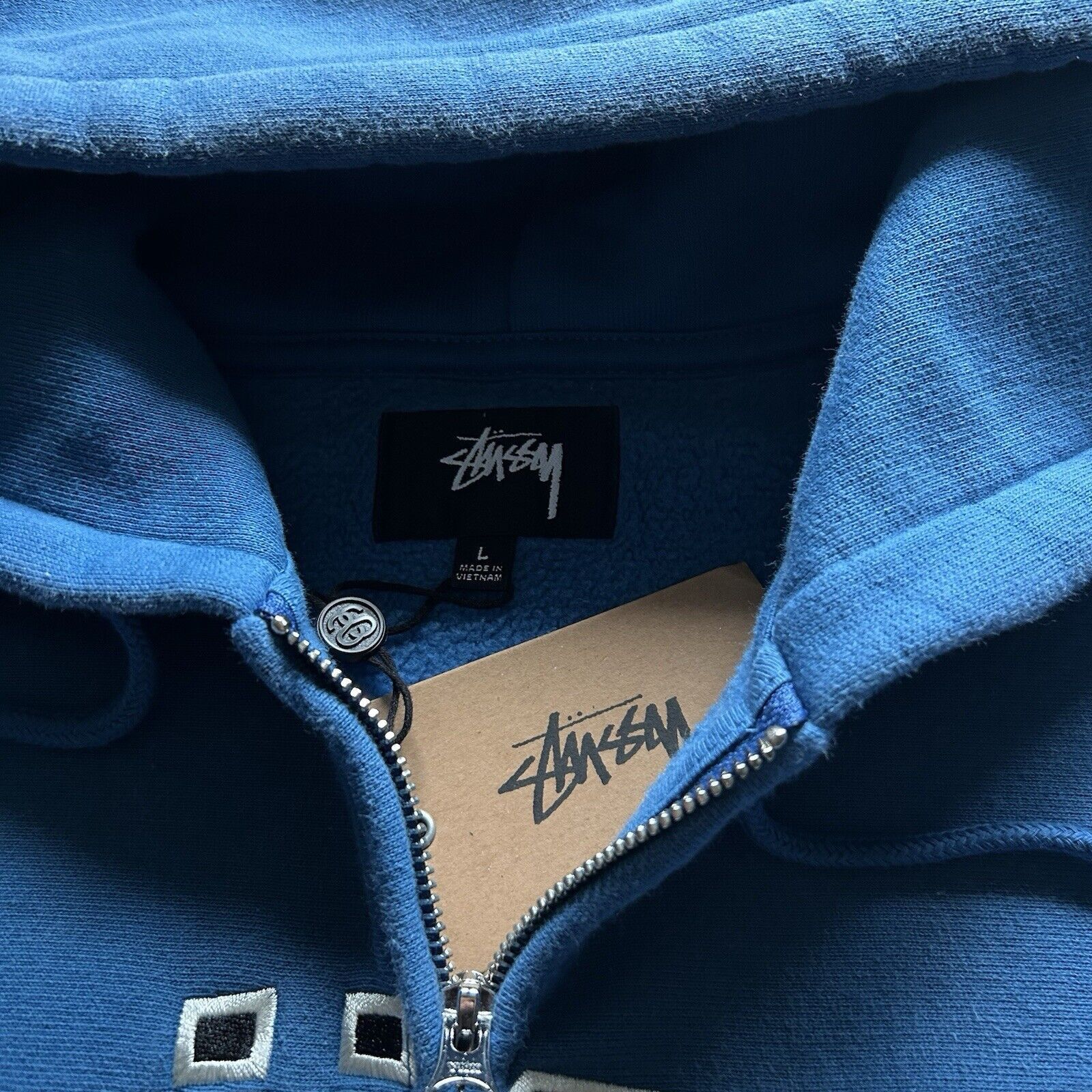 Stussy Stussy Sport Embroidered Spell Out Zip Up Hoodie Large Blue Size US L / EU 52-54 / 3 - 3 Thumbnail