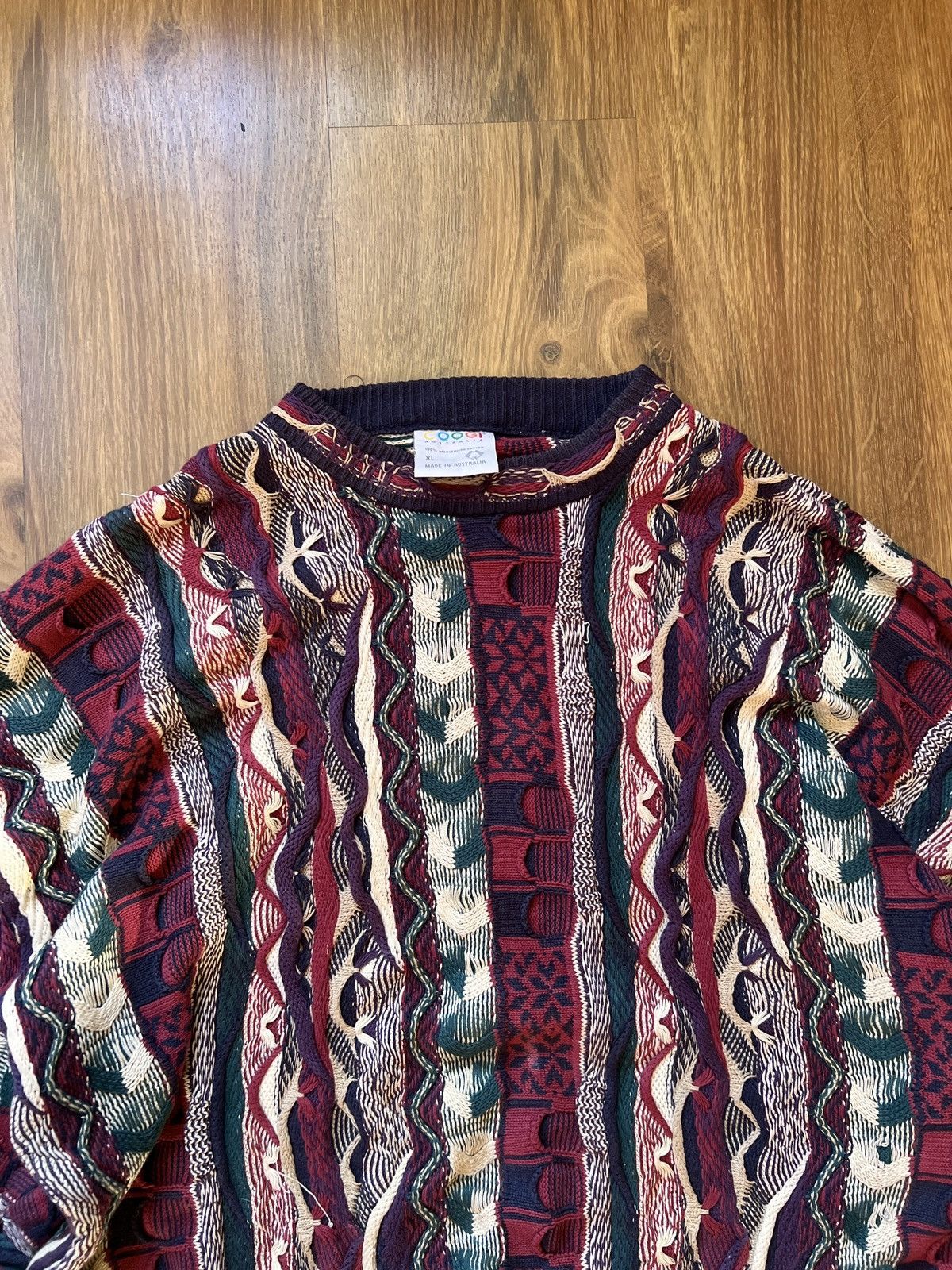 Coogi Rare Coogi 3D Knit / Sweater (Red/White/Green) Size US XL / EU 56 / 4 - 6 Thumbnail