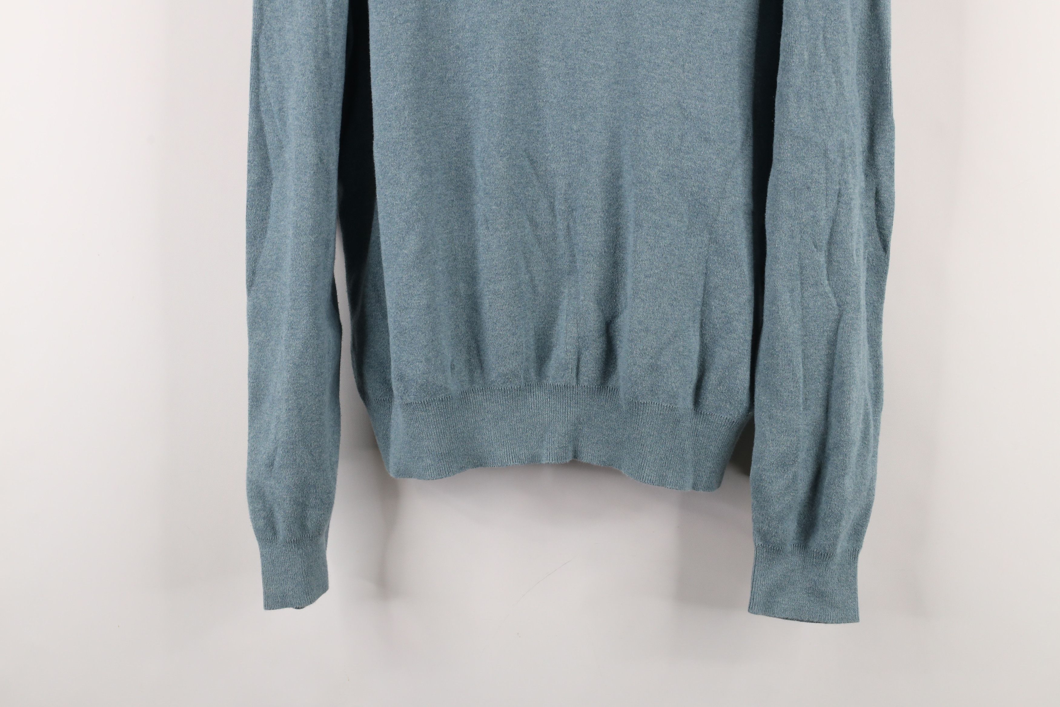 Ralph Lauren × Vintage Vintage Ralph Lauren Pima Cotton Ribbed Knit Sweater Teal Size US M / EU 48-50 / 2 - 3 Thumbnail