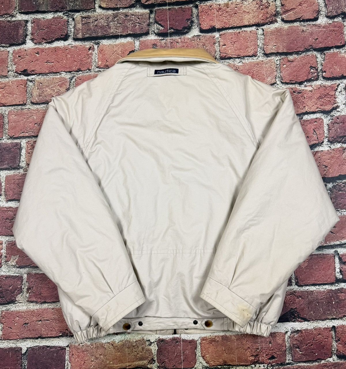 Nautica Vintage Nautica Sailing Jacket Leather Collar Roll Hood Zip Size US L / EU 52-54 / 3 - 2 Thumbnail