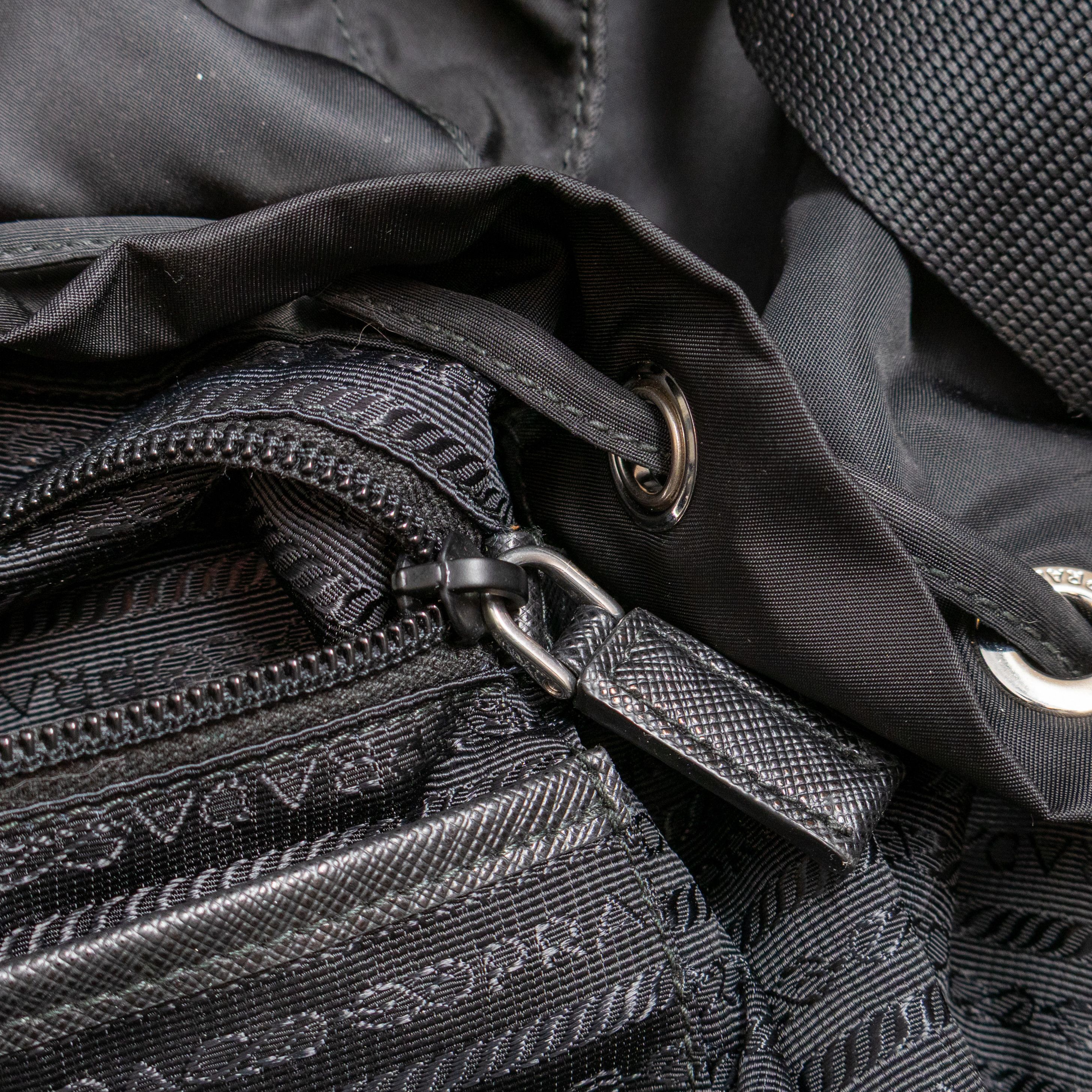 Prada Prada Tessuto Nylon Saffiano Small Backpack Black Size ONE SIZE - 14 Thumbnail