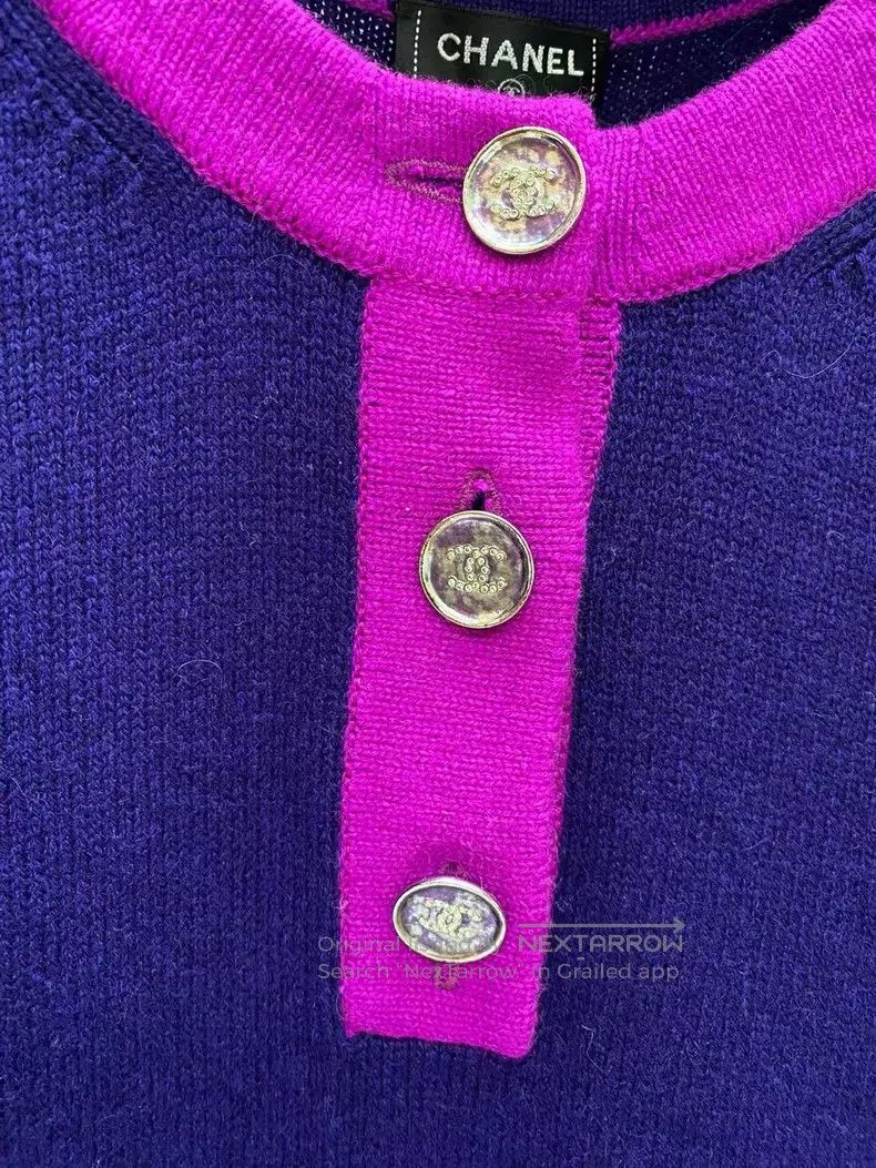 Chanel Chanel Cashmere colour-blocked knitted short sleeves Size XS / US 0-2 / IT 36-38 - 5 Thumbnail