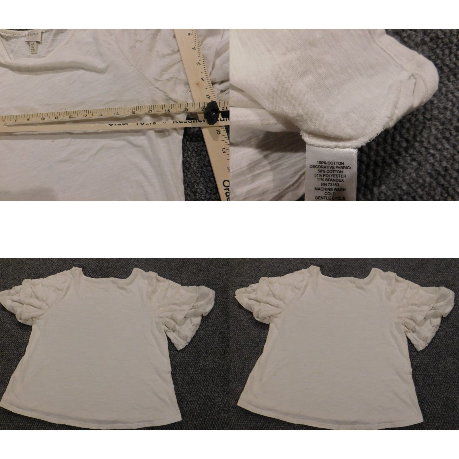 Vintage Cupio Women Blouse Short Sleeve White Crew Neck Pullover Knit 100% Cotton Casual Size L Regular Button Classic/Fitted Stretch Vintage No Women Size L / US 10 / IT 46 - 8 Thumbnail