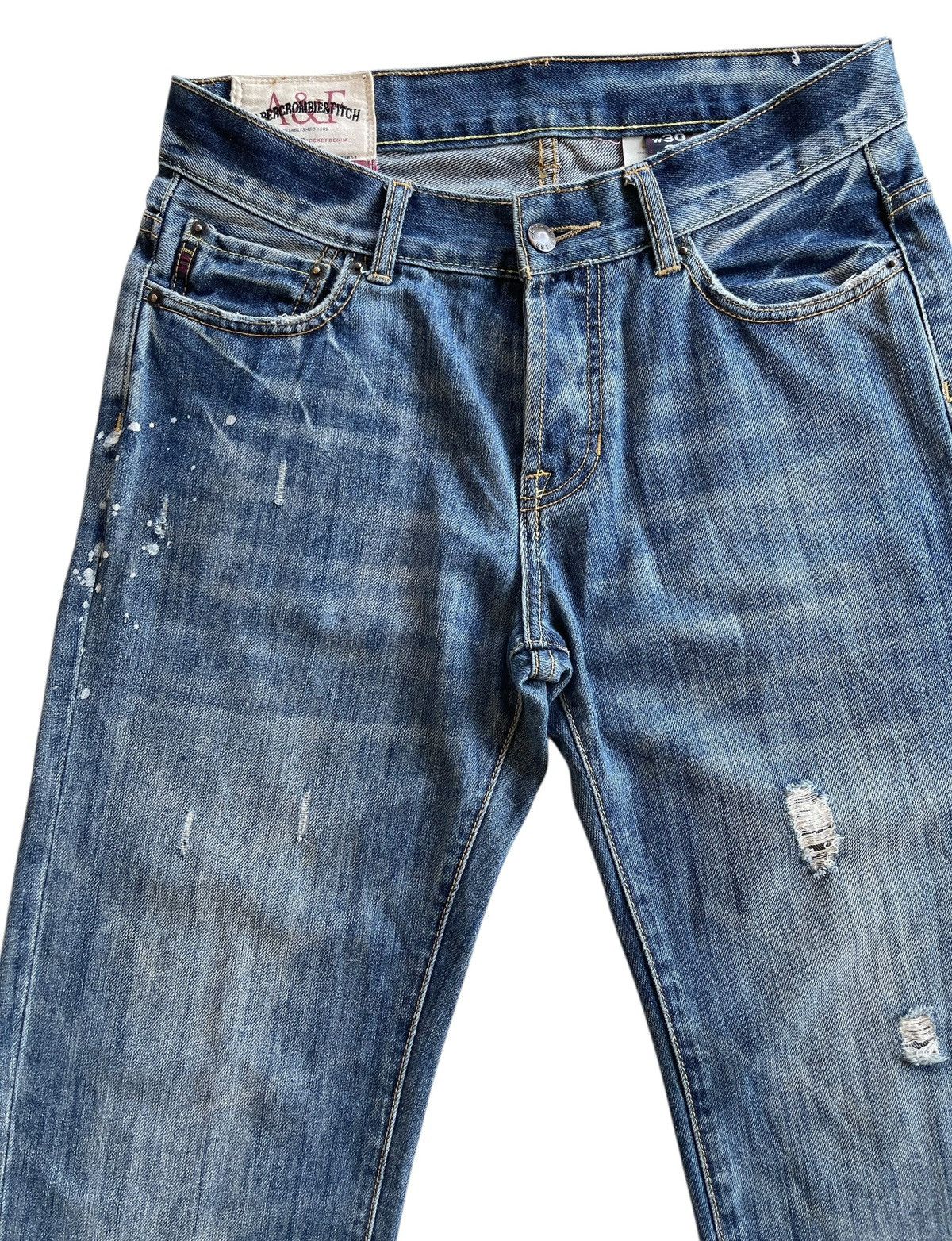 Abercrombie & Fitch Distressed Paint Splatters Denim Size US 30 / EU 46 - 5 Thumbnail