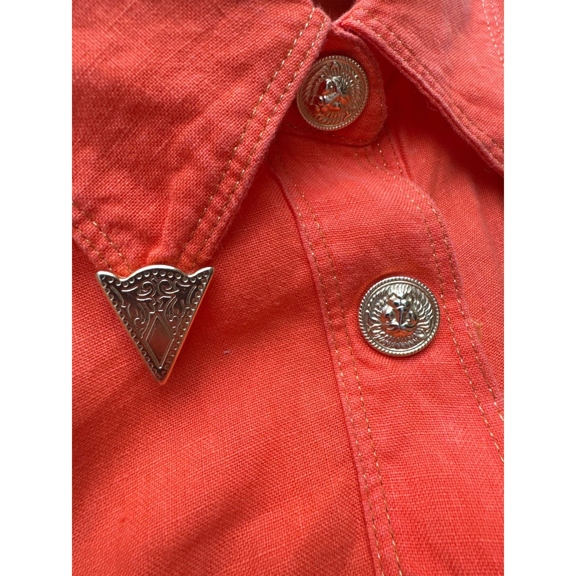 Versace Vintage Versus Red Cotton Shirt Size M / US 6-8 / IT 42-44 - 5 Thumbnail