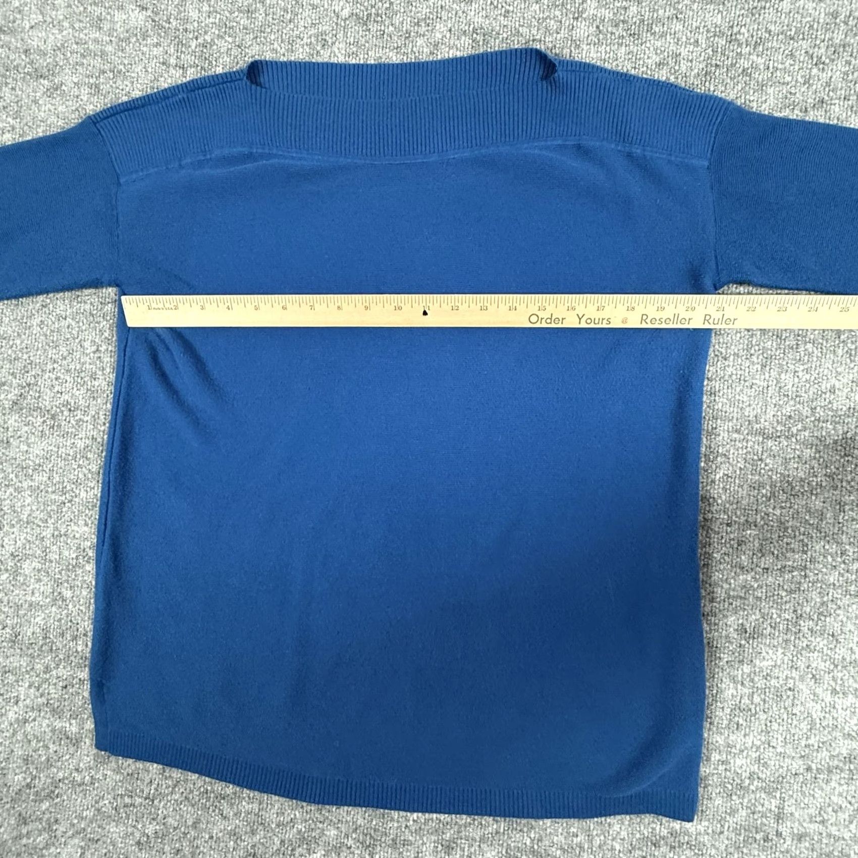 J. Jill VINTAGE? No. J. Jill Sweater Womens Small Blue Cotton Ribbed Collar Pullover Long Sleeve Top Size S / US 4 / IT 40 - 4 Thumbnail