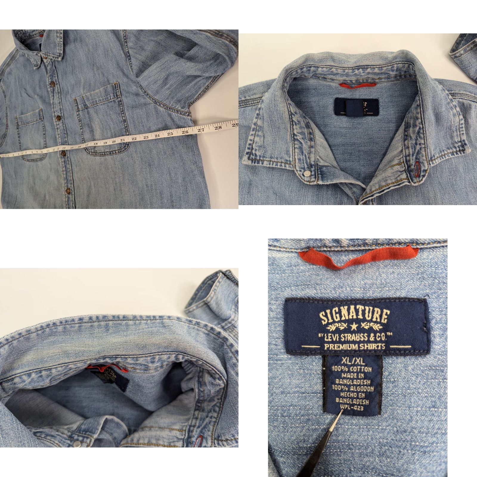 Levi's VINTAGE Levi's Signature Premium Shirt Mens XL Blue Denim Long Sleeve Button-Down 90s Classic Western Size US XL / EU 56 / 4 - 8 Thumbnail