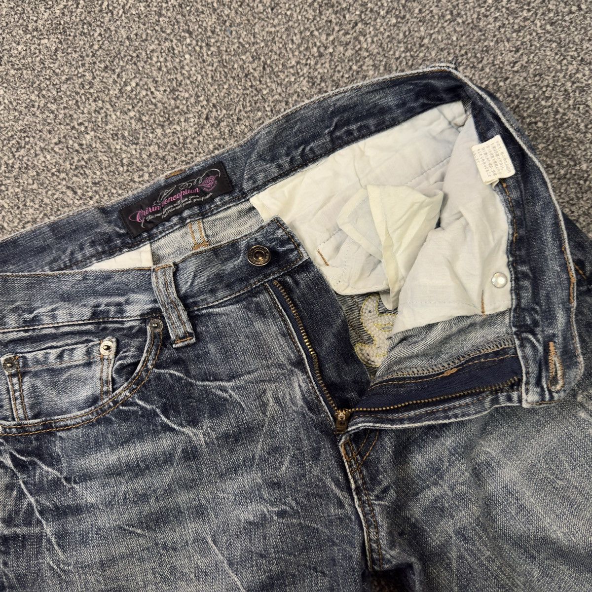 If Six Was Nine 90s Japanese Embroidered Tribal Oririn Seditionaries Denim Size US 33 - 12 Thumbnail
