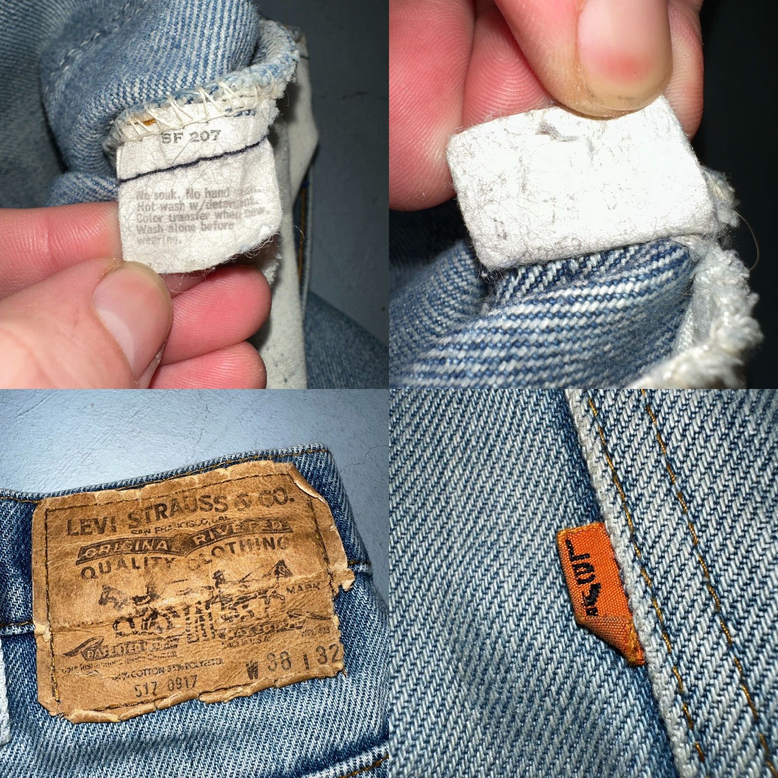 Levi's VINTAGE Levi's 517 Jeans Boy—Levi's 517 Bootcut Denim Blue 38x32 USA 80s Talon Act Orange Tab Mens Regular Cotton Size US 38 / EU 54 - 9 Thumbnail