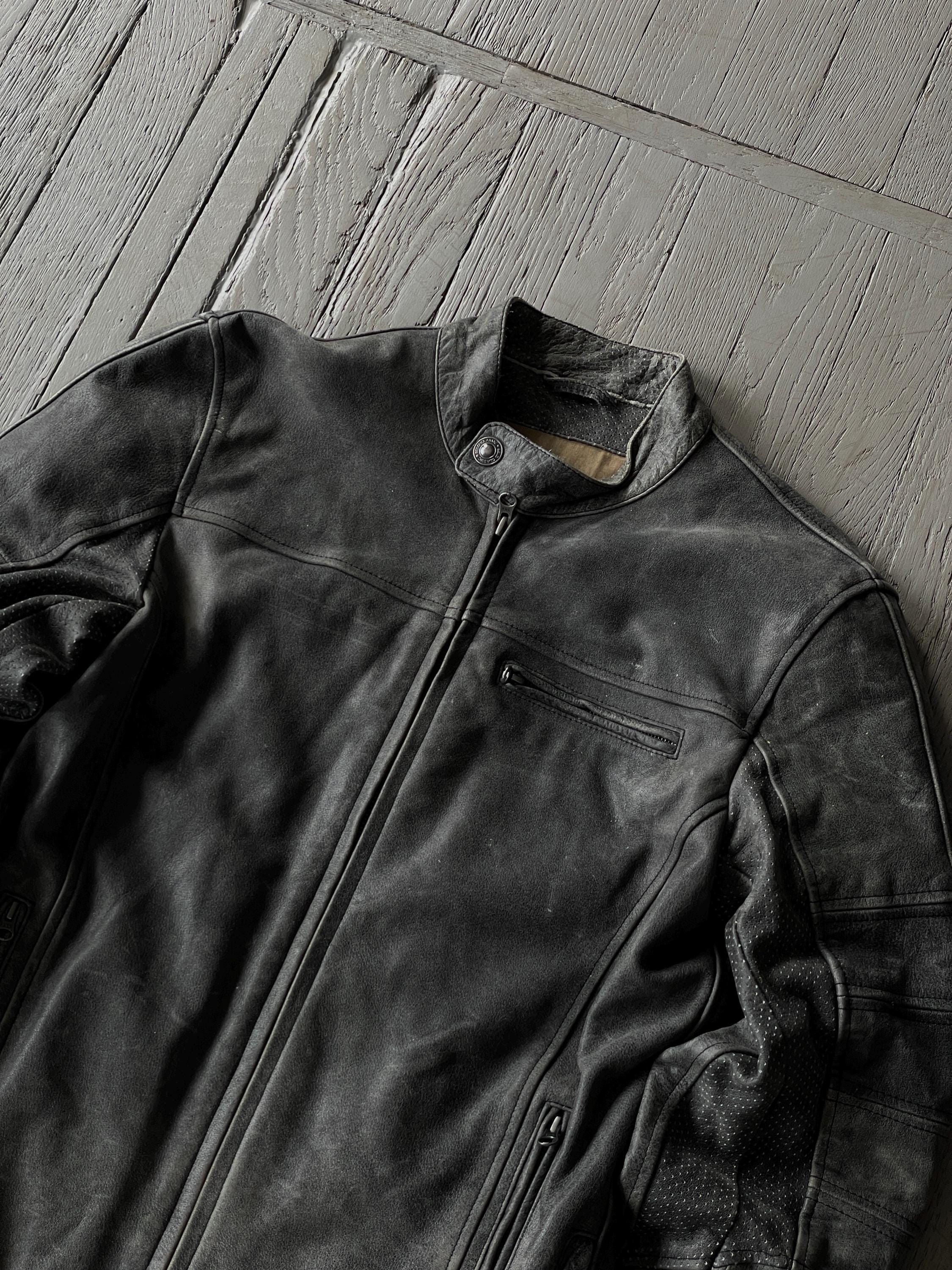 Vintage CRAZY Real Leather Motorcycle Jacket Size US M / EU 48-50 / 2 - 5 Thumbnail