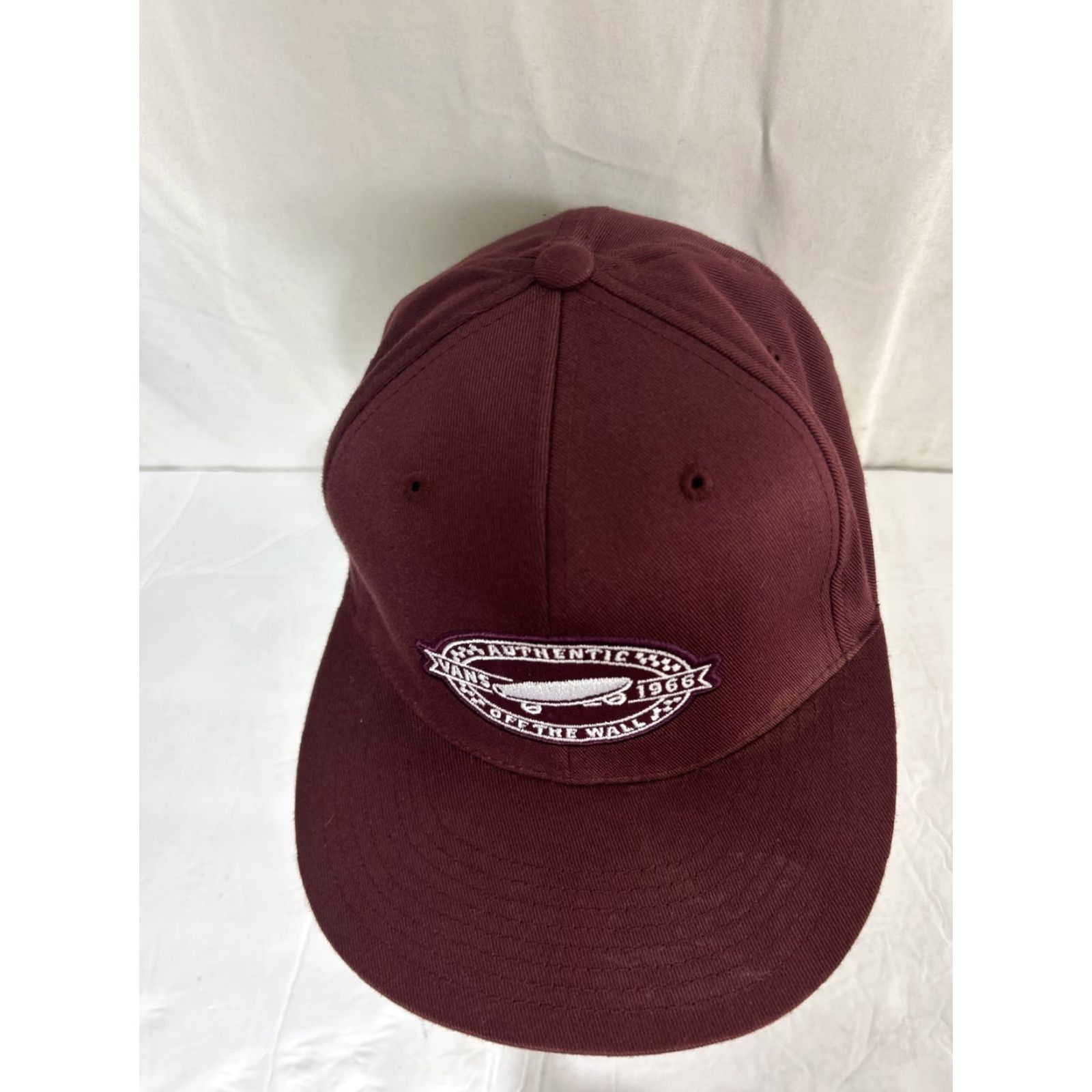 Vans Vans Off The Wall Baseball Hat Mens M Maroon Adjustable Cap Flex Size ONE SIZE - 5 Thumbnail