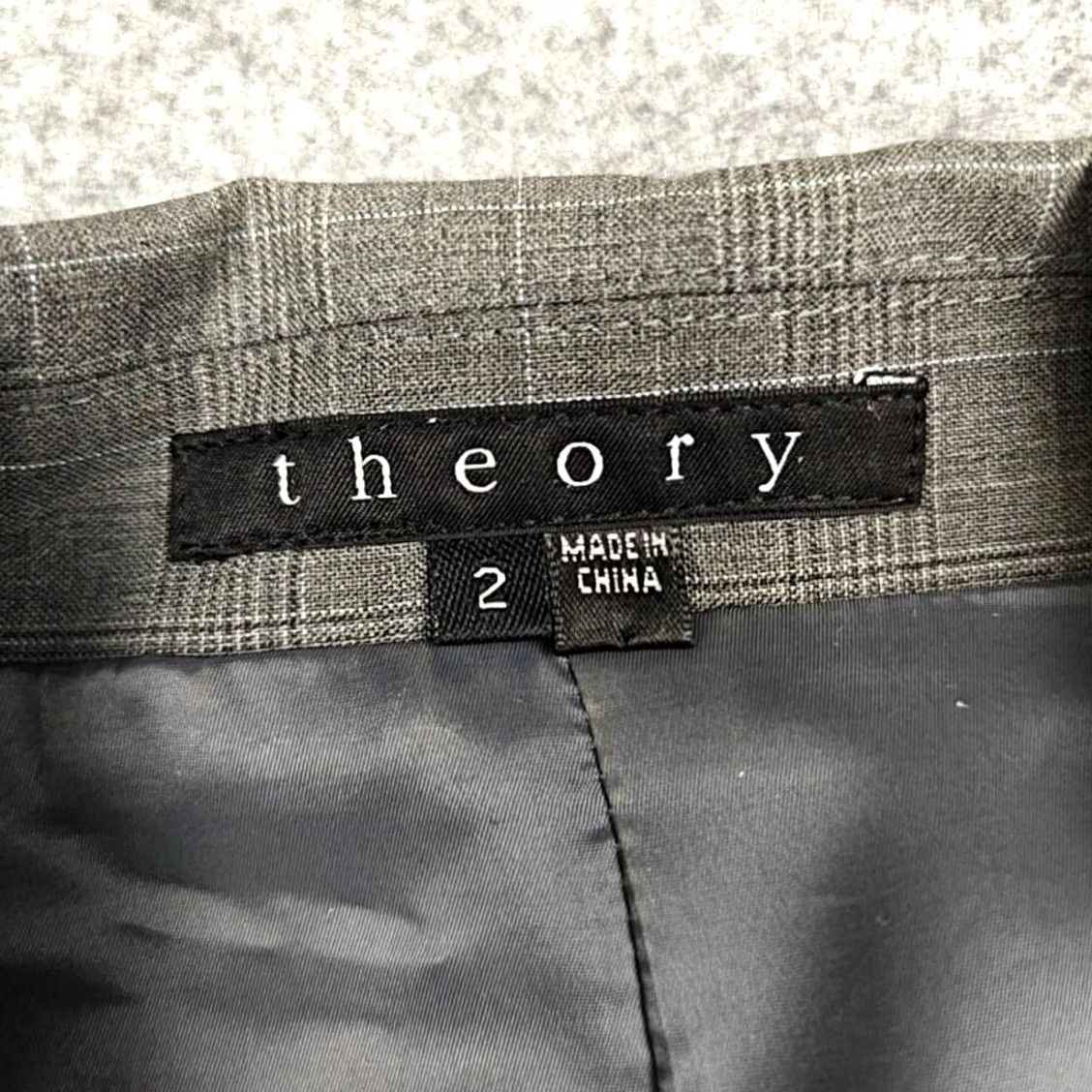 Theory Theory Blazer Womens 2 Gray Plaid Two-Button Lined Jacket Workwear Size XS / US 0-2 / IT 36-38 - 4 Thumbnail