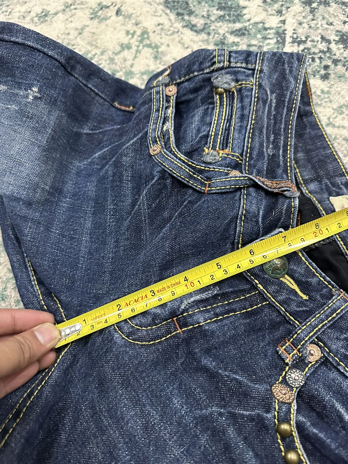 Japanese Brand Japanese Brand Studded Pocket Flare Denim Size US 28 / EU 44 - 17 Thumbnail