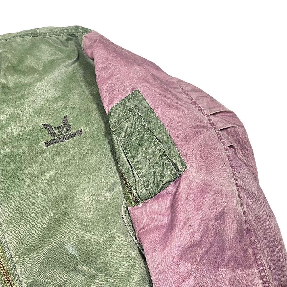 Vintage Vintage 1980s Backfire Embroidered Back Hit Nylon Bomber Size US L / EU 52-54 / 3 - 5 Thumbnail