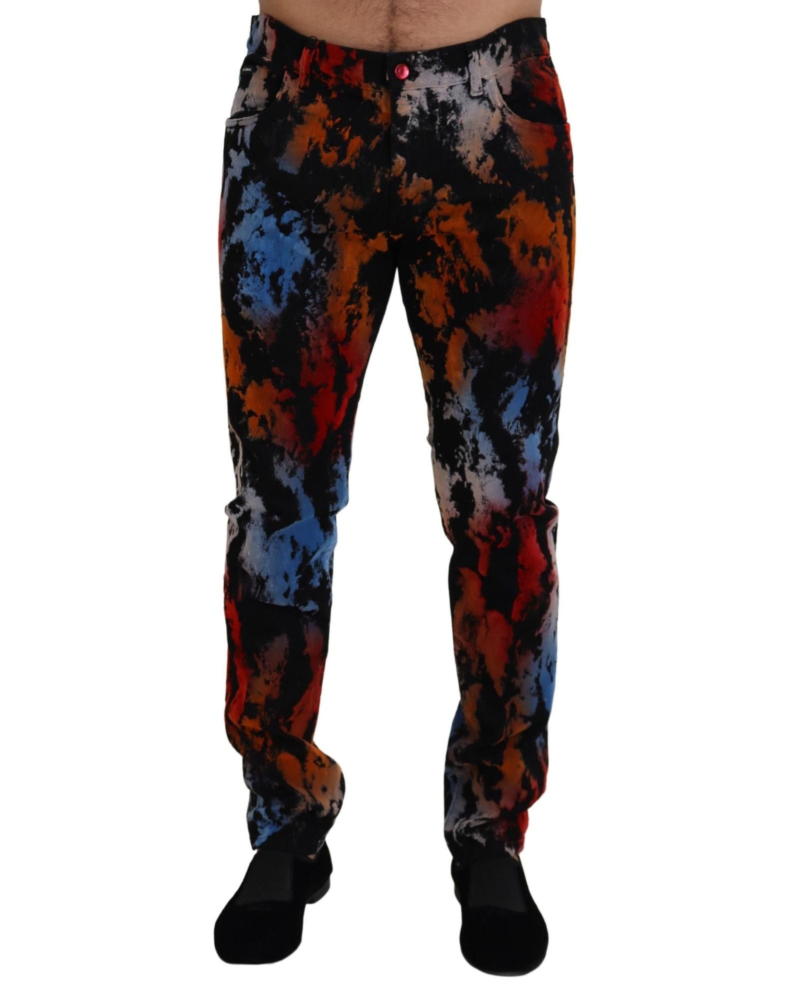 image of Dolce Gabbana Tie Dye Skinny Denim Jeans, Men's (Size 34)