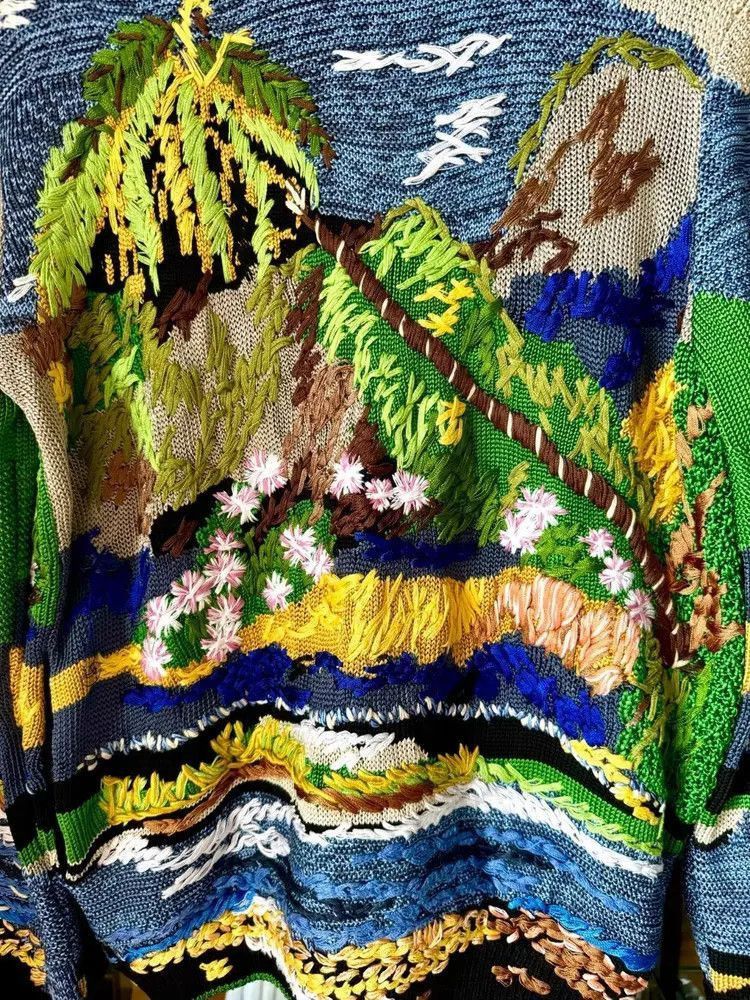 Saint Laurent Paris Saint Laurent Paris 21SS Painting Knitwear Jacket-2507 Size US XS / EU 42 / 0 - 3 Thumbnail