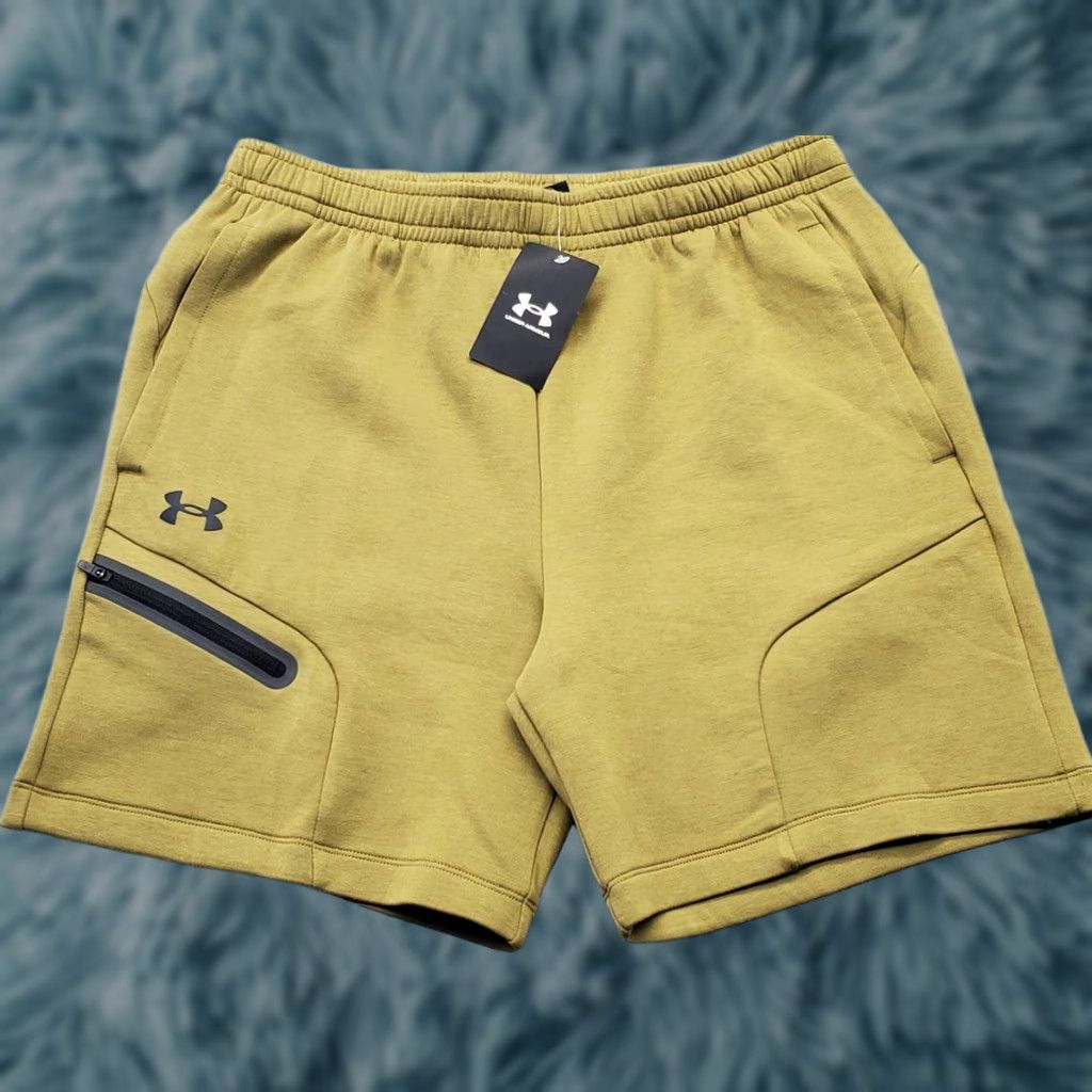 Under Armour Under Armour Unstoppable Fleece Shorts Mens L Tan Loose Fit Elastic Waist 1379809 Size US 33 - 1 Thumbnail