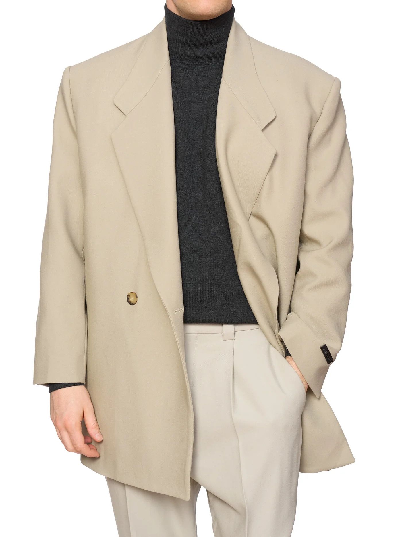 Fear of God FEAR OF GOD Eternal Beige Wool Double Breasted Jacket Size 40R - 1 Thumbnail