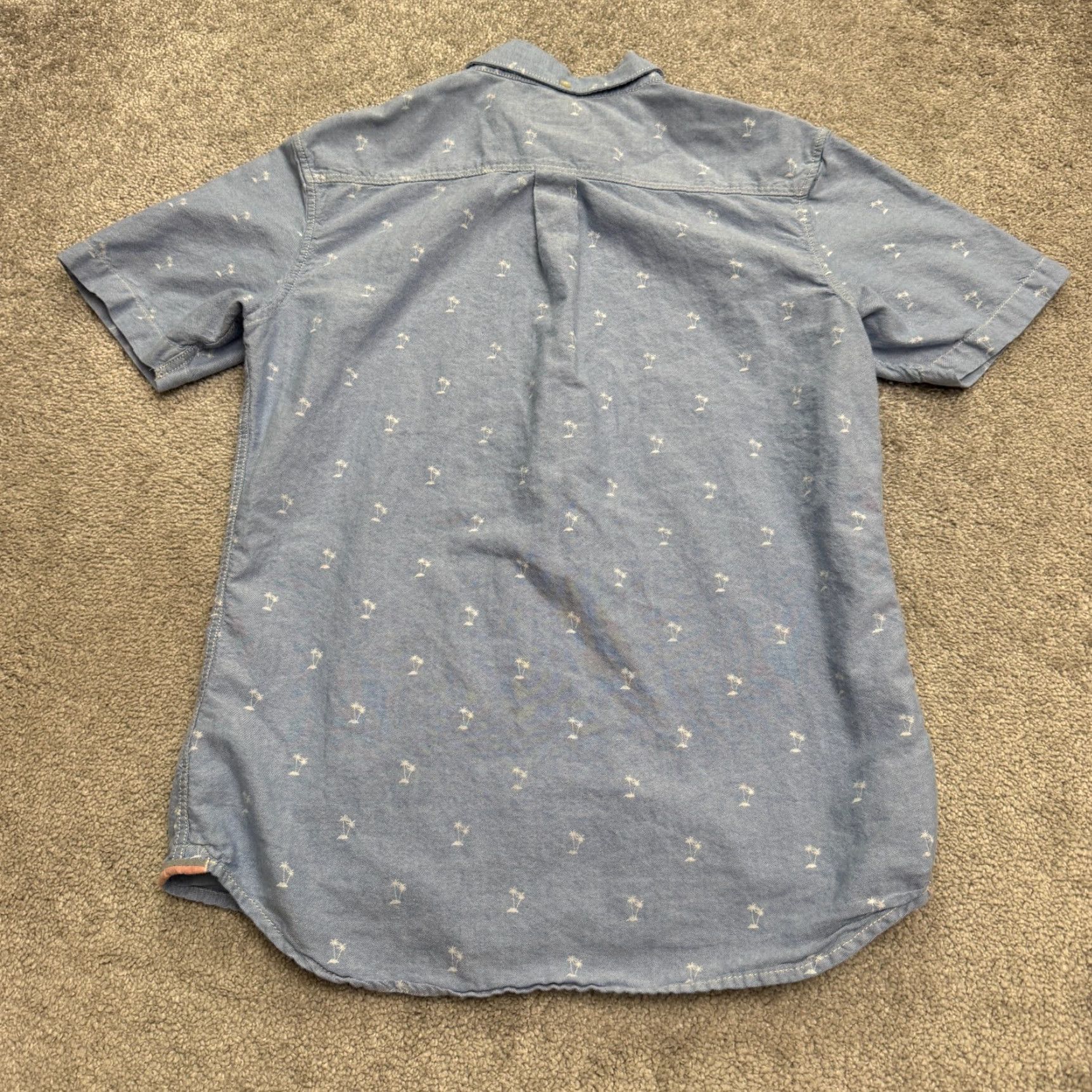 Vans VANS Palm Tree Print Button-Up Shirt Mens Small Blue Chambray Casual Beach Streetwear Size US S / EU 44-46 / 1 - 2 Thumbnail