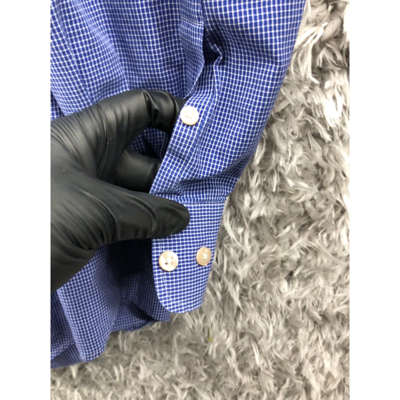 Vintage Kirkland Signature Non-Iron Shirt 15.5 Mens Long Sleeve Button Down Collar Blue Check NC Size US L / EU 52-54 / 3 - 3 Thumbnail