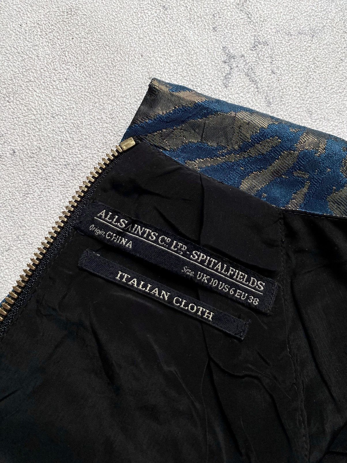 Allsaints All Saints Spitalfields Blue Gold Mini Dress Size S / US 4 / IT 40 - 12 Thumbnail