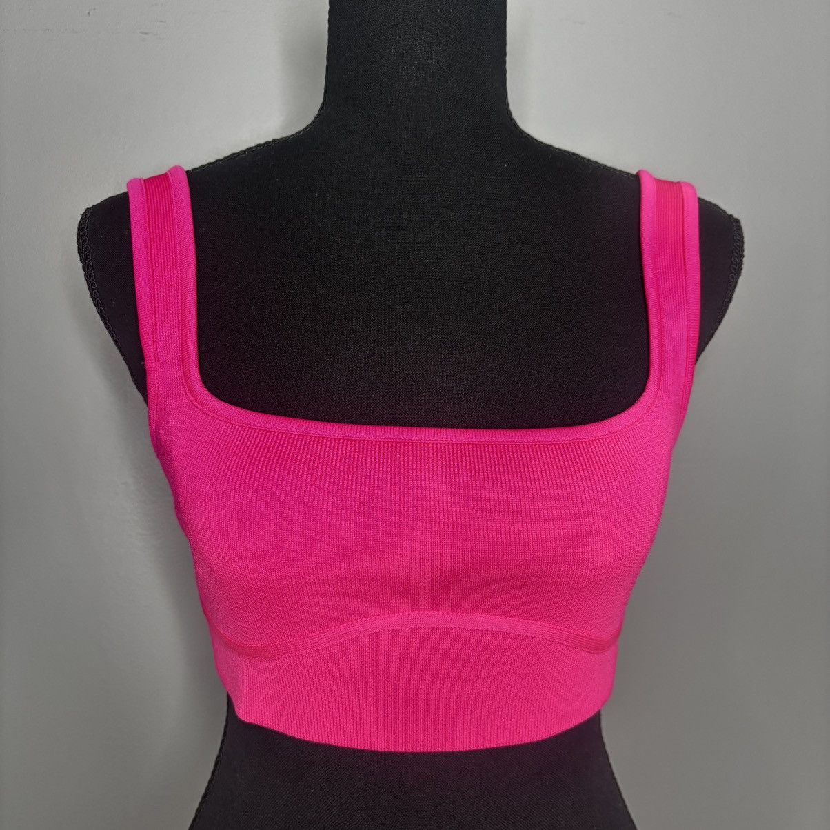 Zara Zara Tops Square Neck Crop Top Pink Size S / US 4 / IT 40 - 1 Thumbnail
