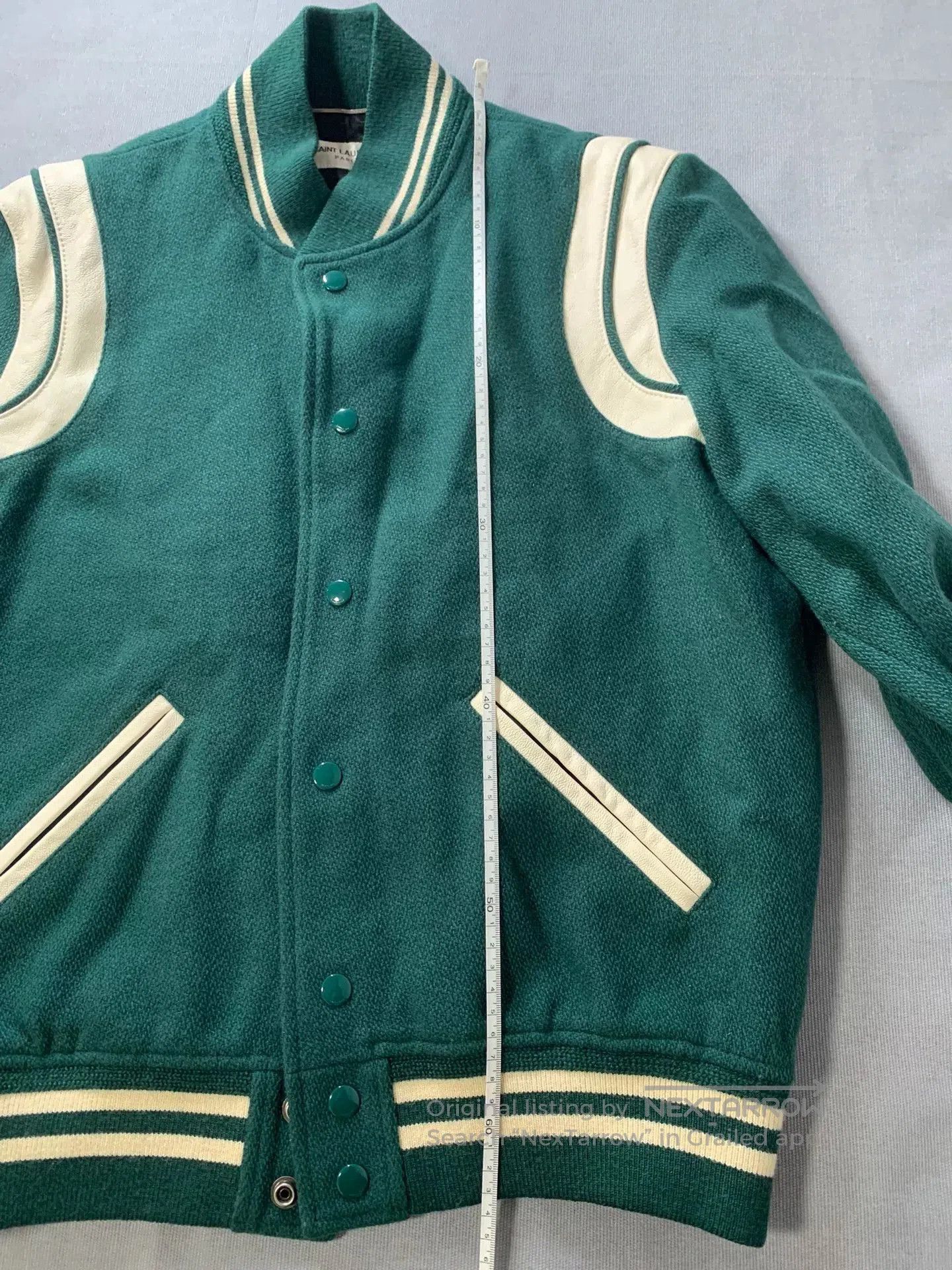 Saint Laurent Paris SAINT LAURENT SLP 2020 Green Wool Varsity Jacket. Size US S / EU 44-46 / 1 - 9 Thumbnail