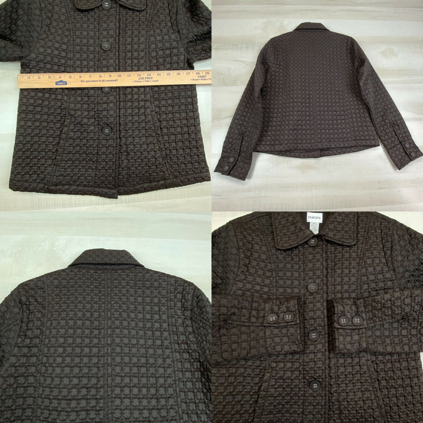 Vintage Chico's Quilted Brown Women's Jacket Size 4 Mid-Length Casual Lightweight Size S / US 4 / IT 40 - 8 Thumbnail