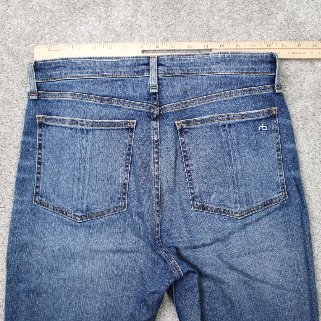 Rag & Bone rag & bone Jeans Womens 30x30 Blue Nina High-Rise Skinny Button Fly Raw Hem Denim Dark Size 30" / US 8 / IT 44 - 6 Thumbnail