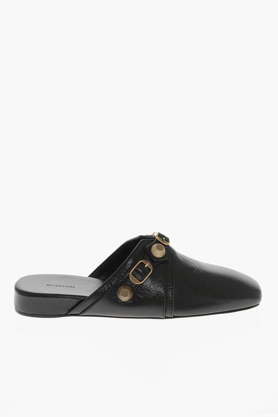 Balenciaga og1mm0326 Hammered Patent Leather Mules in Black Size US 7.5 / IT 37.5 - 1 Thumbnail
