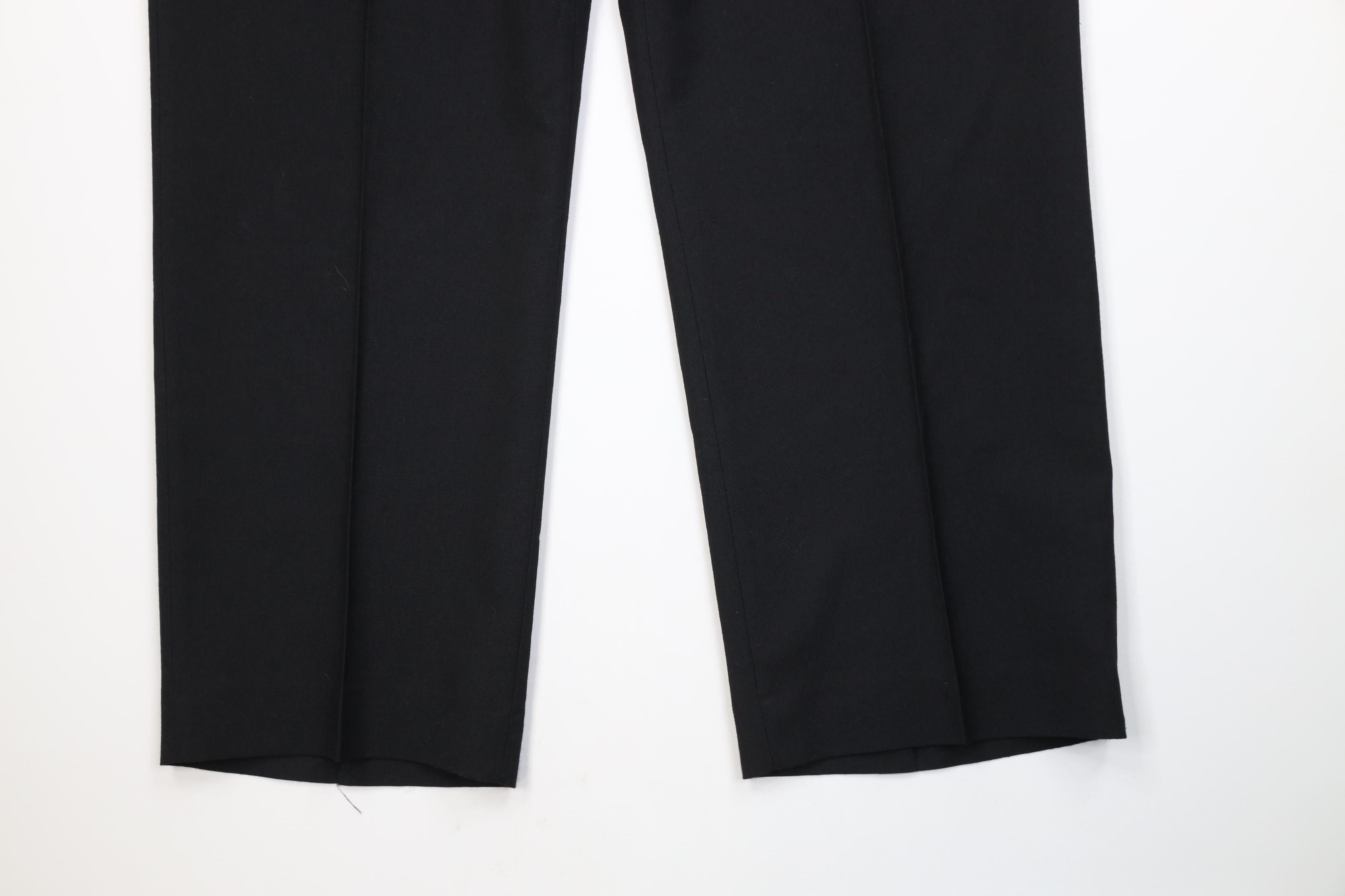 Vintage Vintage 70s Streetwear Wool Blend Wide Leg Chino Pants Black Size US 42 / EU 58 - 4 Thumbnail