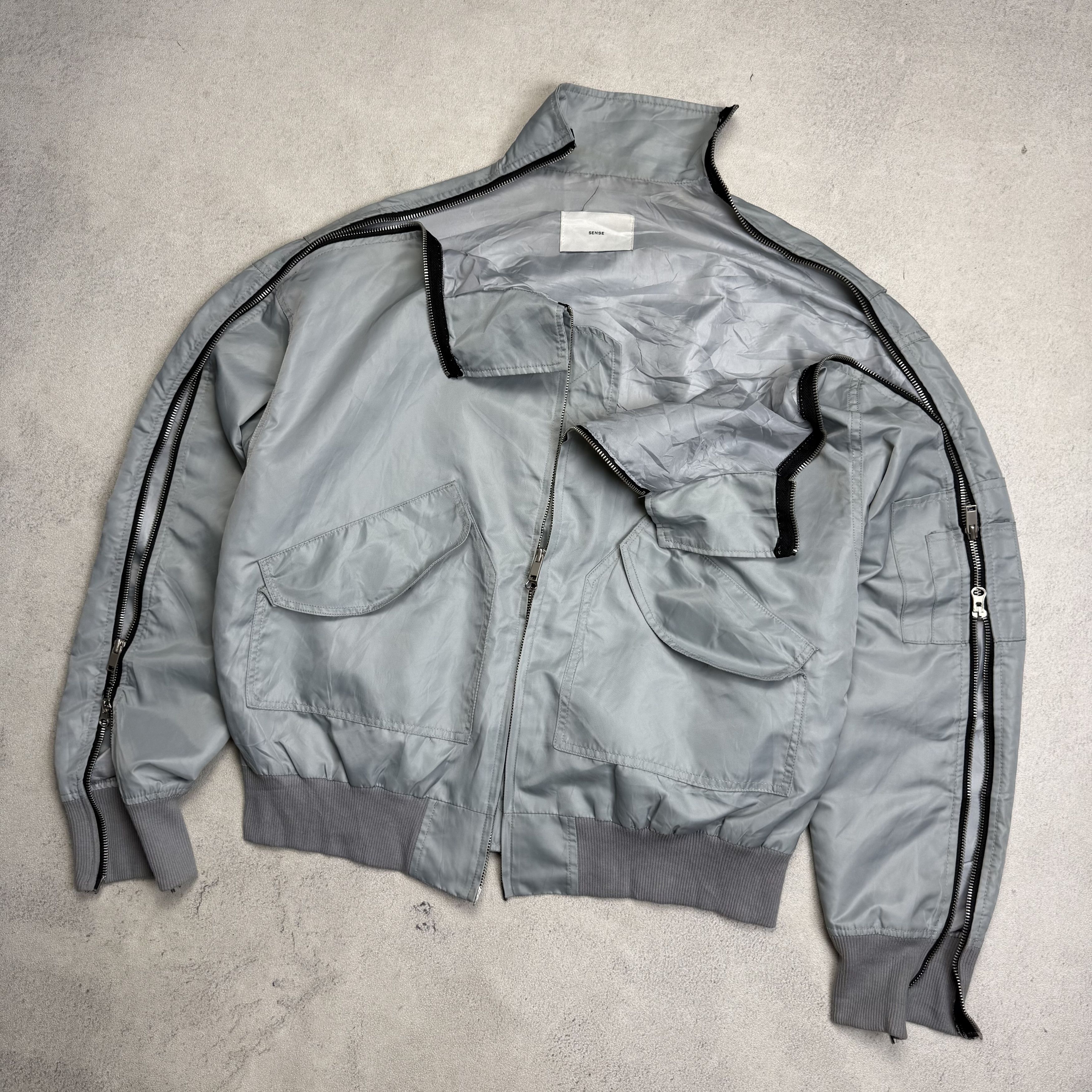 Japanese Brand SENSE Multi Zipper Convertible Bomber Jacket Size US L / EU 52-54 / 3 - 2 Thumbnail