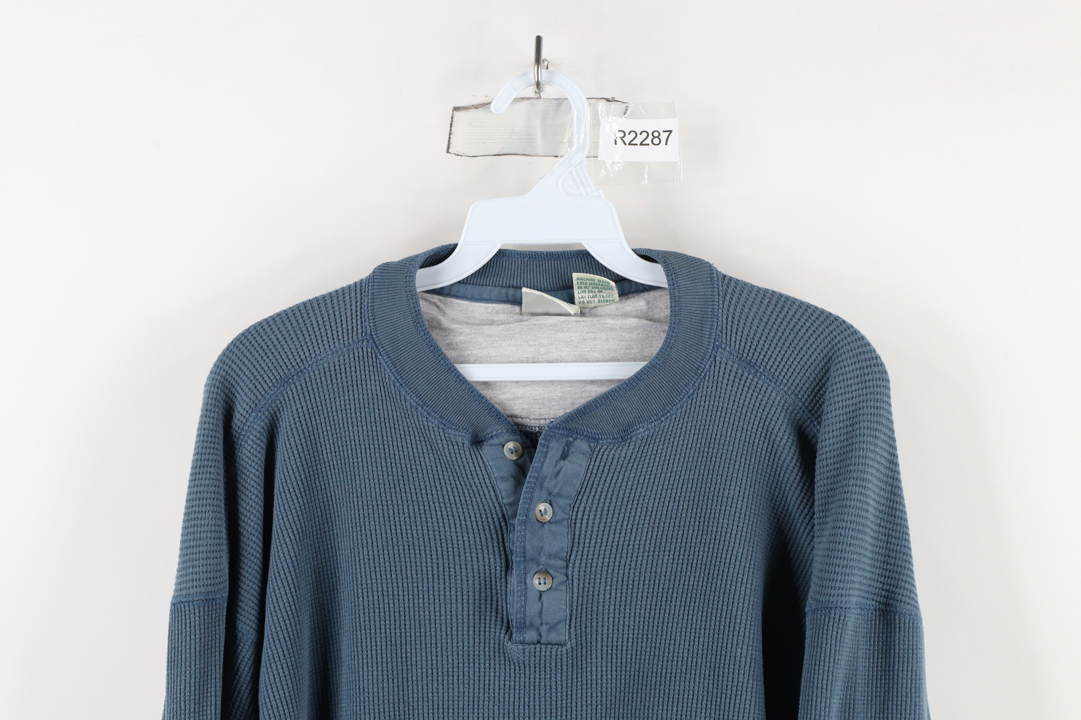 Vintage Vintage 90s Streetwear Boxy Fit Thermal Waffle Knit T-Shirt Size US L / EU 52-54 / 3 - 2 Thumbnail