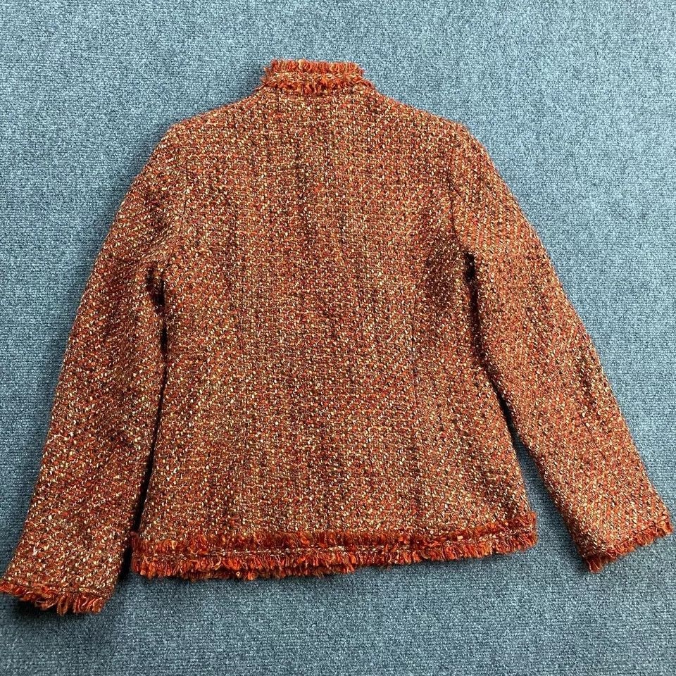 Chicos Chico's Coat Women's UK 0 Orange Brown Knit Acrylic US XS Size XS / US 0-2 / IT 36-38 - 3 Thumbnail
