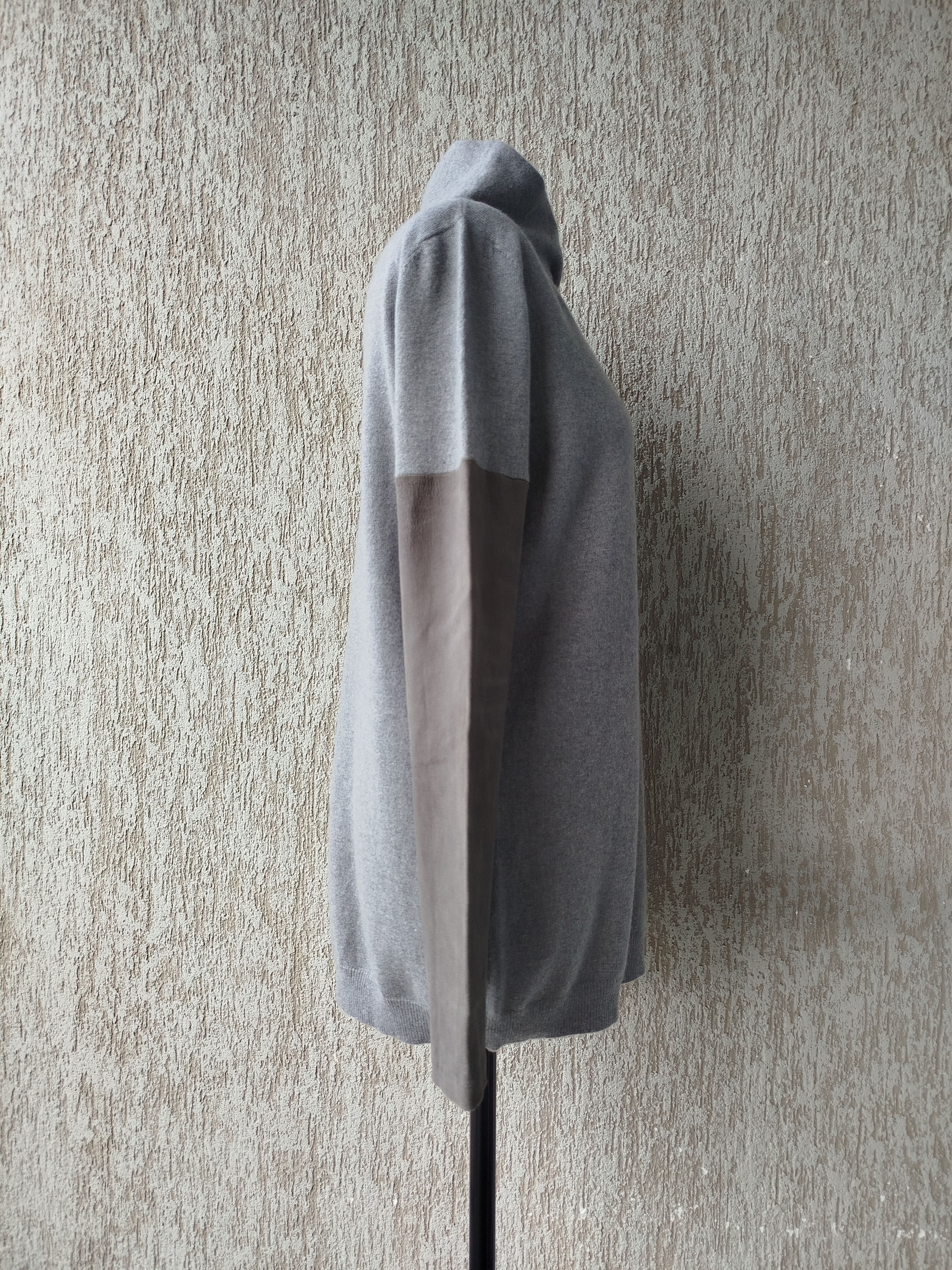 Brunello Cucinelli Pullover Sweater Cashmere Leather Sleeves Size L-XL Size L / US 10 / IT 46 - 8 Thumbnail